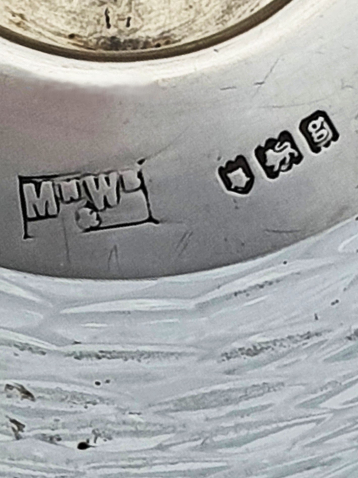 Nice Antique Edwardian Sterling Silver & Textured Glass Match Striker – London, 1902