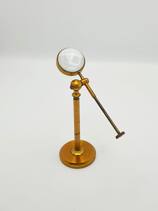 Handsome Antique Edwardian Brass Laboratory Magnifier on Stand – circa 1905
