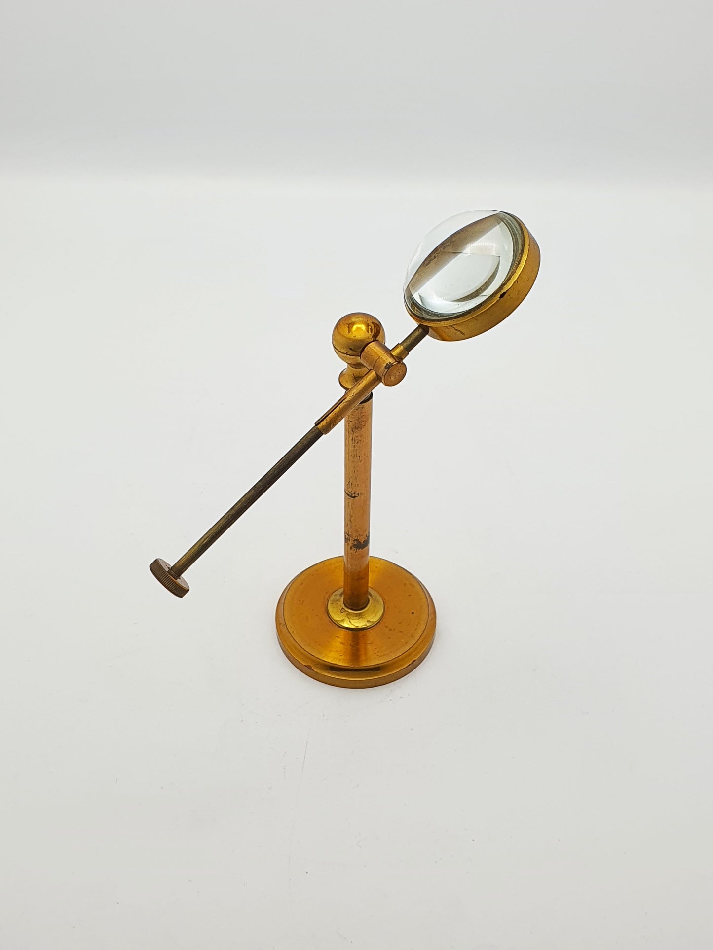 Handsome Antique Edwardian Brass Laboratory Magnifier on Stand – circa 1905
