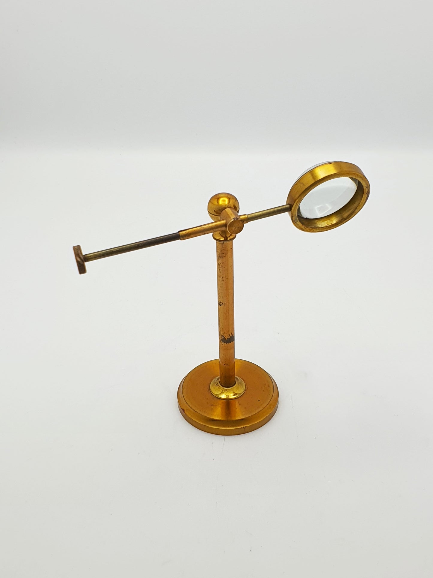Handsome Antique Edwardian Brass Laboratory Magnifier on Stand – circa 1905