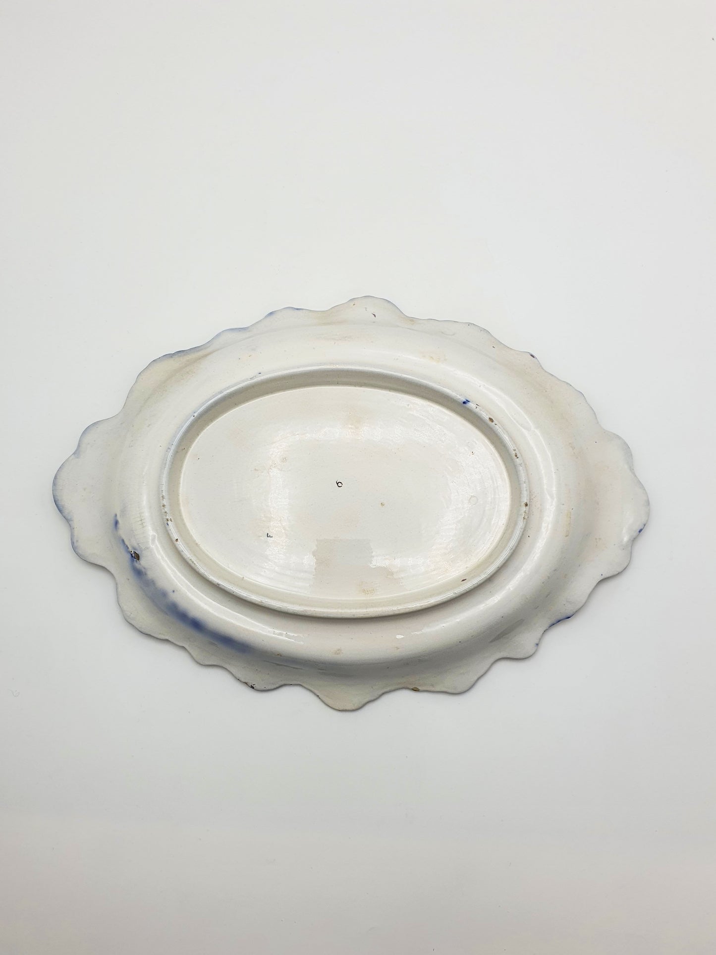 Nice Pair of Victorian Flow Blue Dishes with Gilded Edges – circa 1890