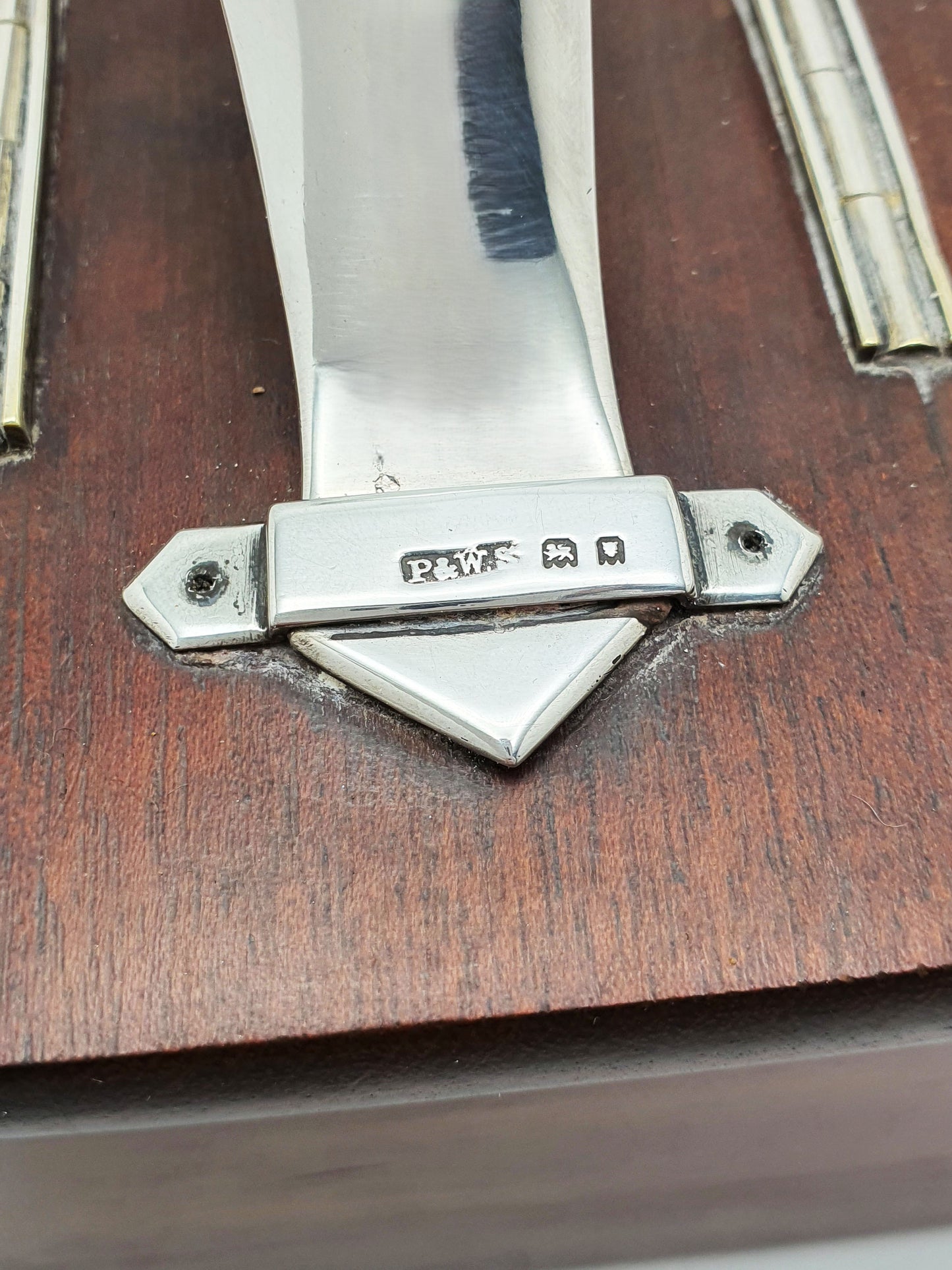 Antique Sterling Silver Mounted Mahogany Cigar Box – London, 1919