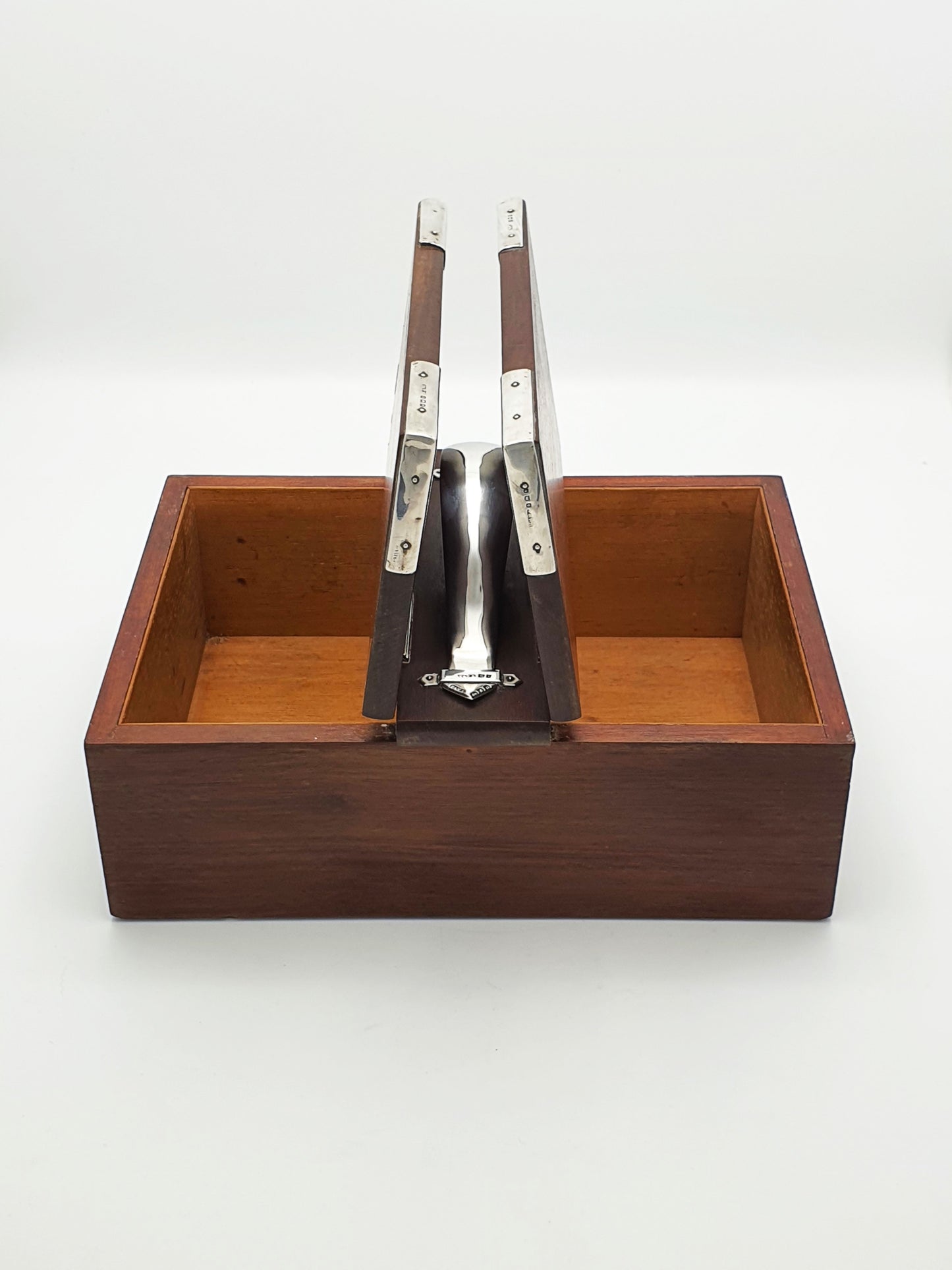 Antique Sterling Silver Mounted Mahogany Cigar Box – London, 1919