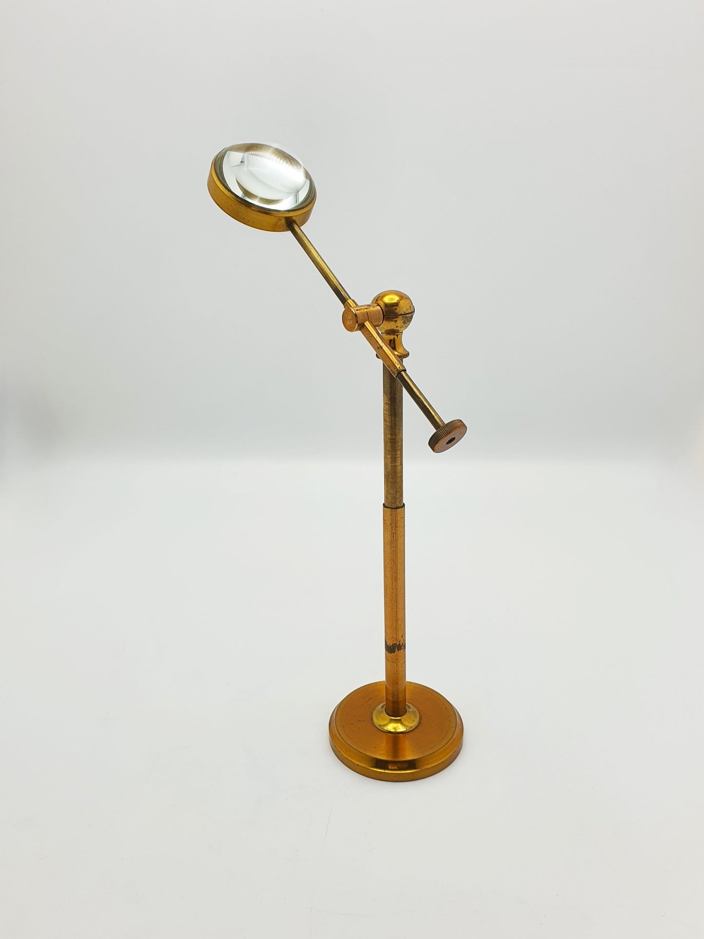 Handsome Antique Edwardian Brass Laboratory Magnifier on Stand – circa 1905