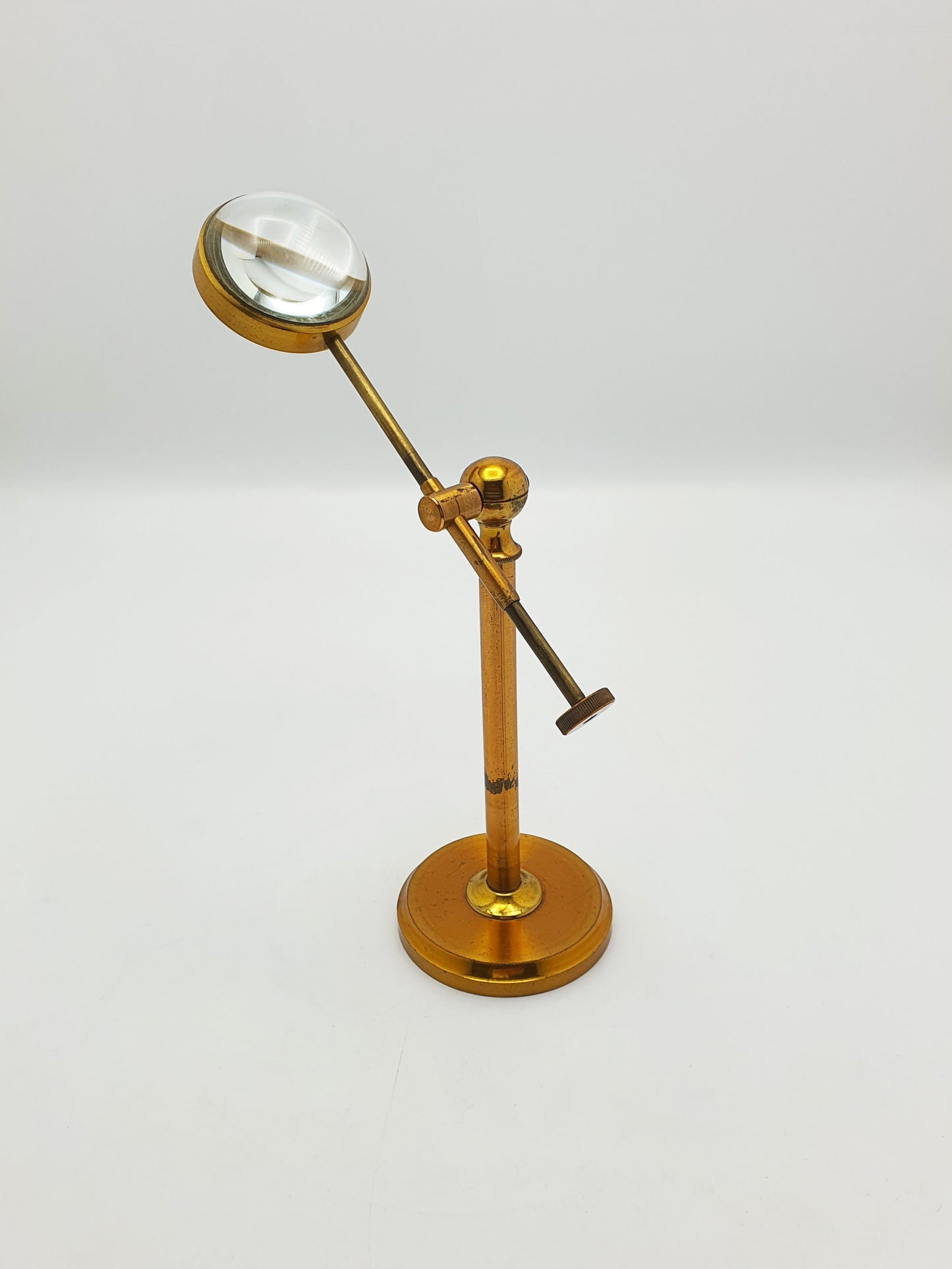 Handsome Antique Edwardian Brass Laboratory Magnifier on Stand – circa 1905