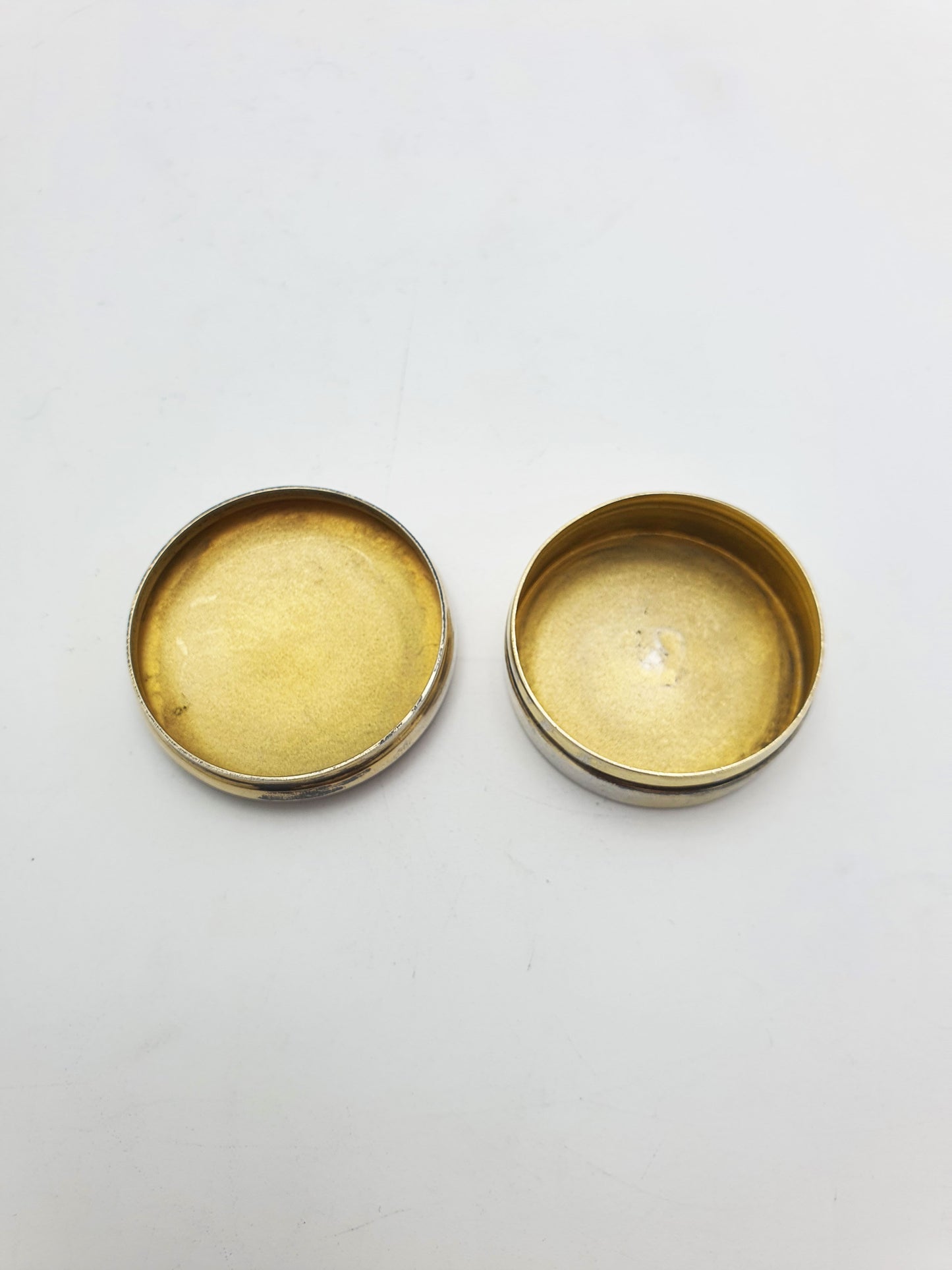 Antique Sterling Silver & Purple Guilloché Enamel Pill Box - 1926