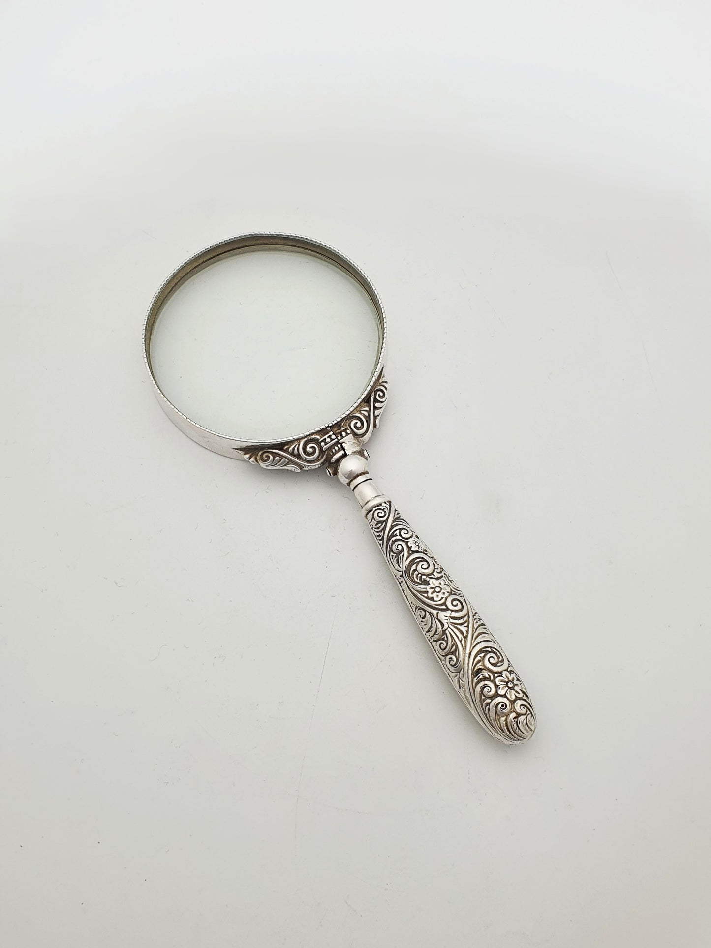 Antique Ornate Sterling Silver handled Magnifying Glass - 1900
