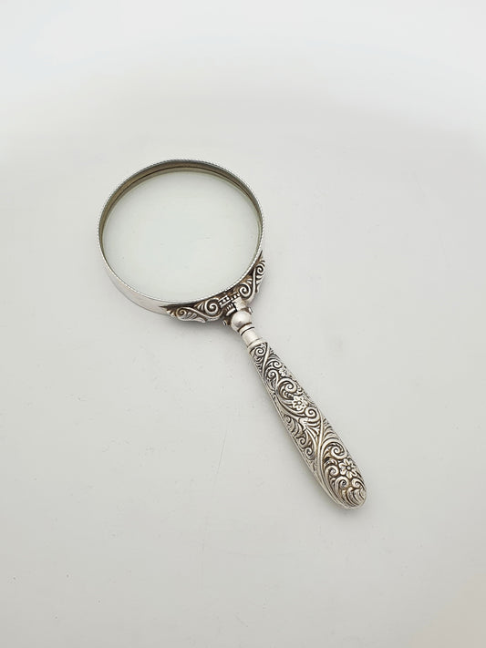 Antique Ornate Sterling Silver handled Magnifying Glass - 1900