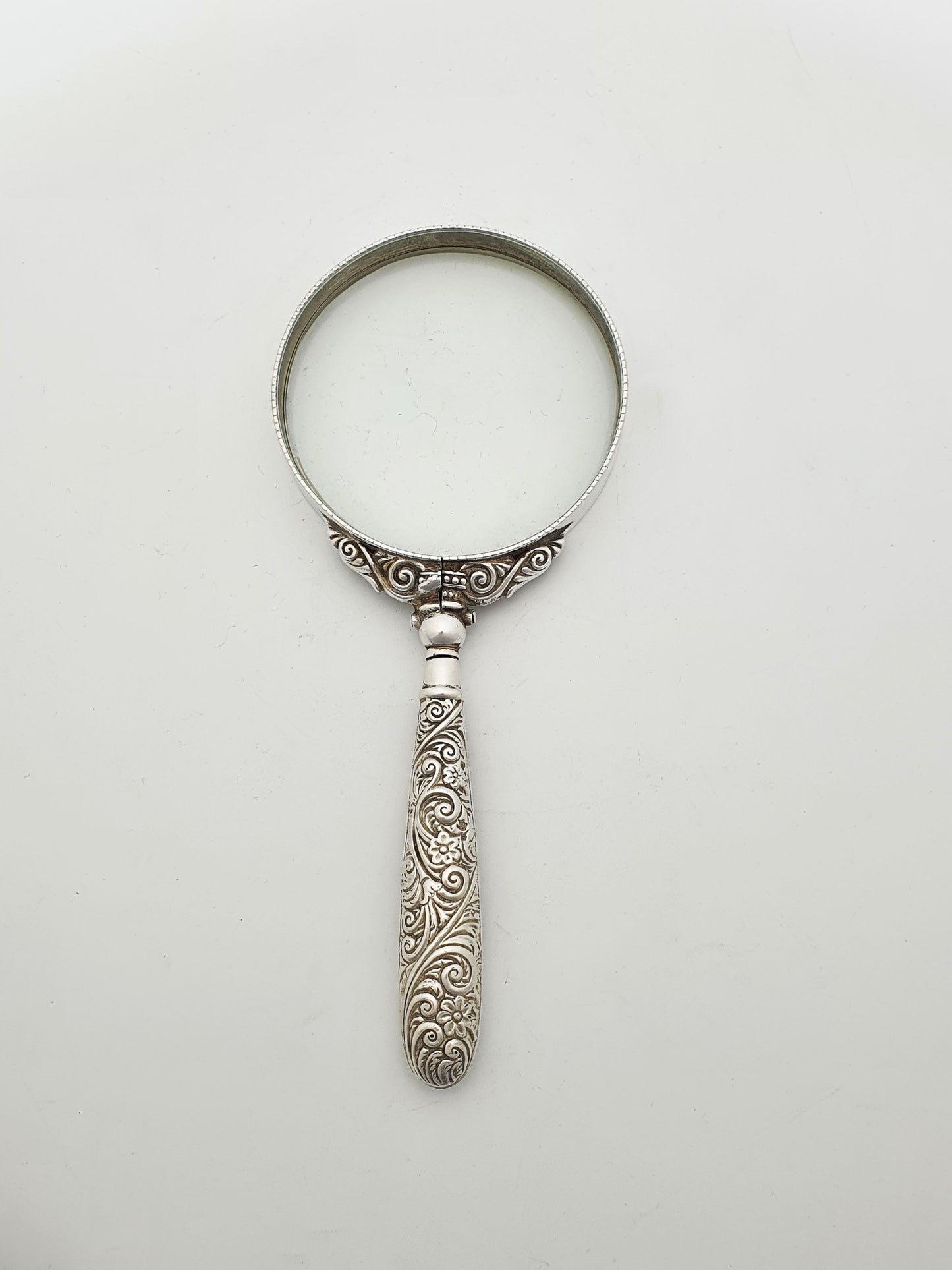 Antique Ornate Sterling Silver handled Magnifying Glass - 1900