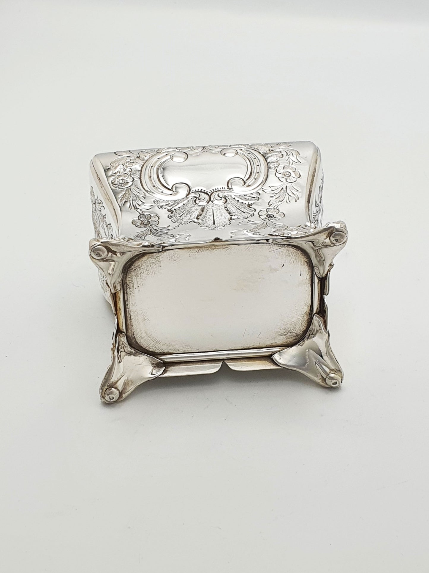 Lovely Antique Silver-Plated Tea Caddy with Shell Spoon – circa 1860