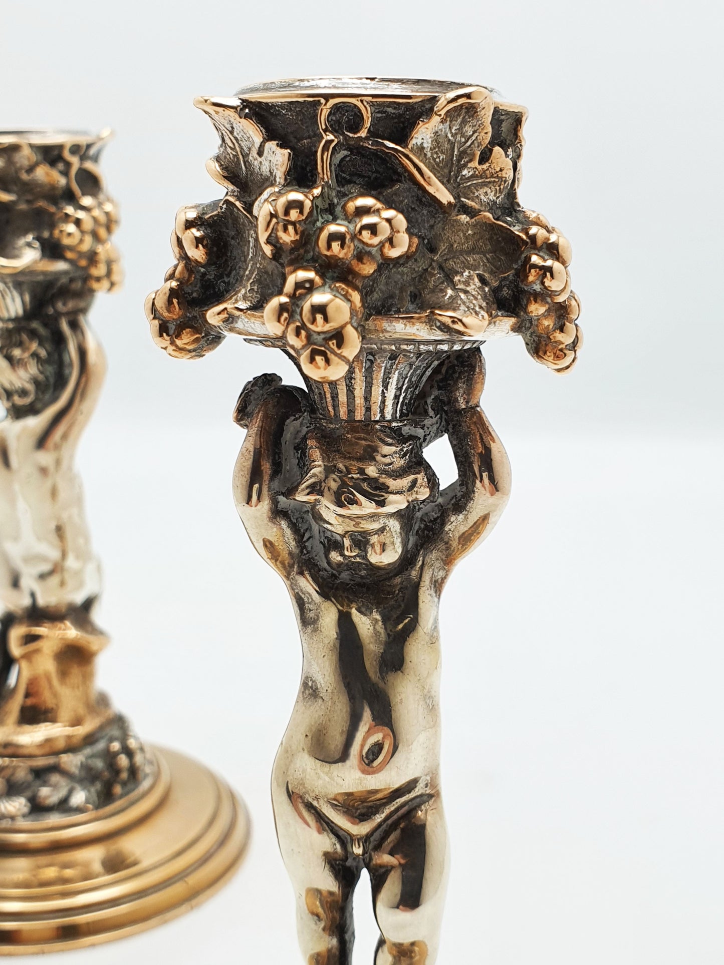 Stunning Pair of Antique French Figural Candlesticks by F Barbedienne – circa 1860