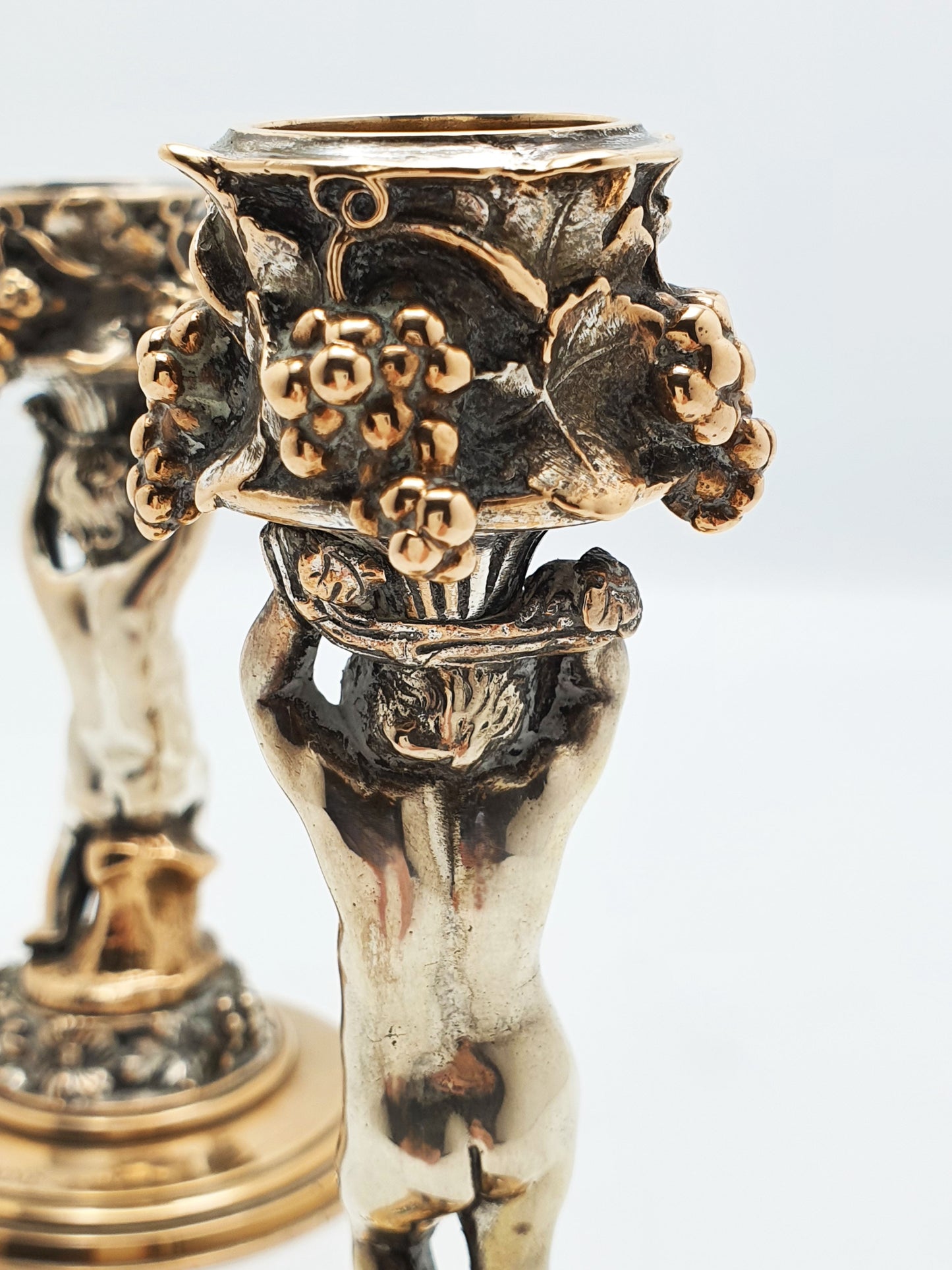 Stunning Pair of Antique French Figural Candlesticks by F Barbedienne – circa 1860