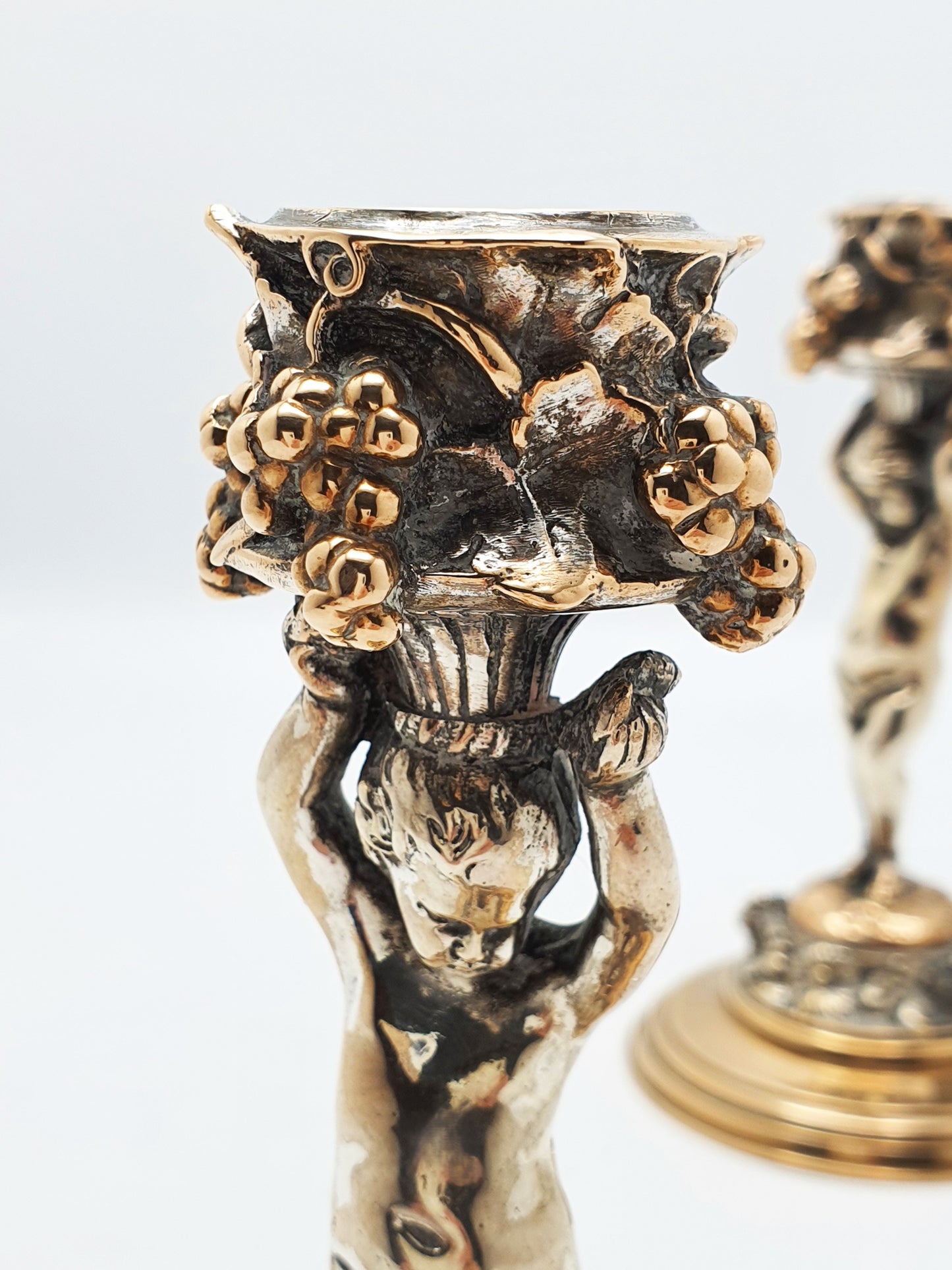 Stunning Pair of Antique French Figural Candlesticks by F Barbedienne – circa 1860