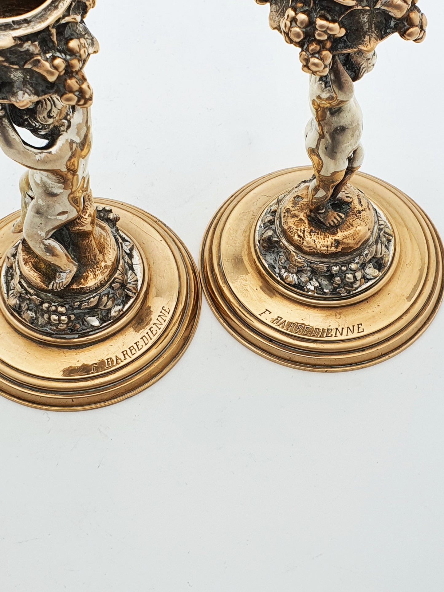Stunning Pair of Antique French Figural Candlesticks by F Barbedienne – circa 1860