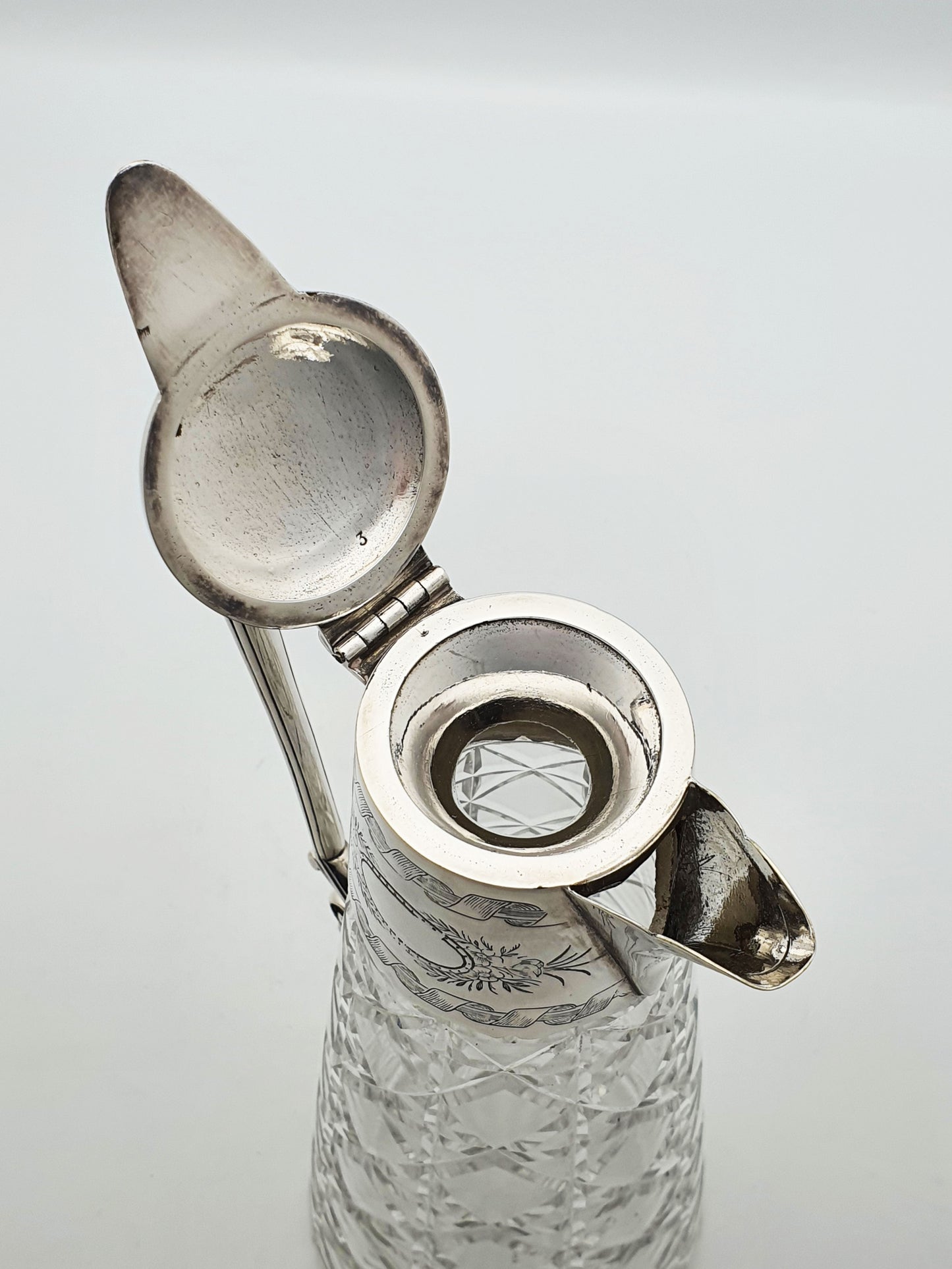 Splendid Antique Victorian Silver-Plate Mounted Cut Glass Claret Jug – circa 1880