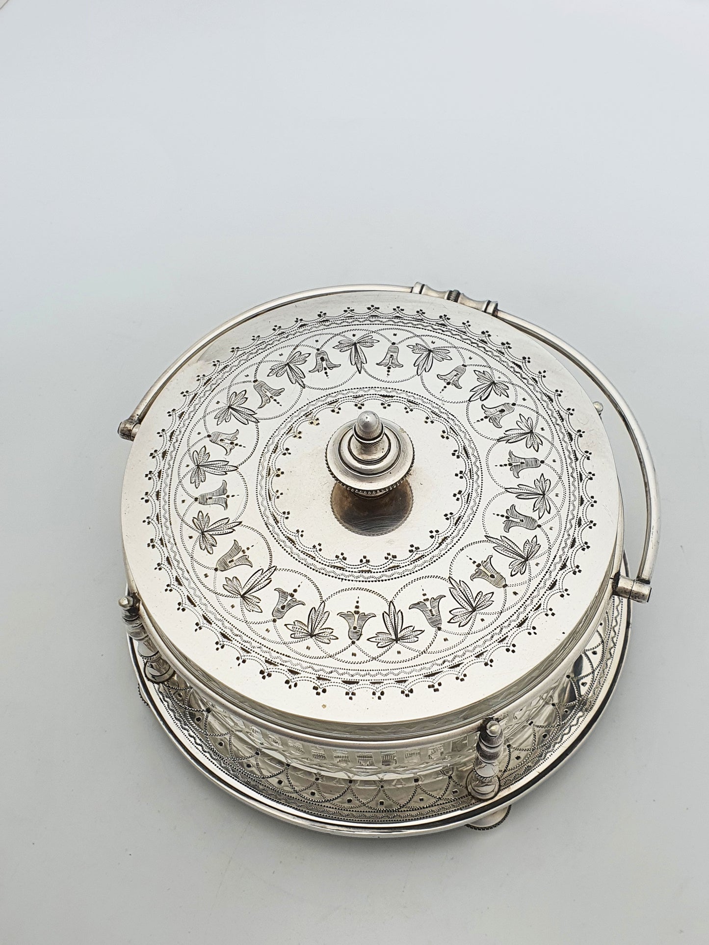 Lovely Antique Victorian Silver Plate & Cut Glass Serving Dish – circa 1880