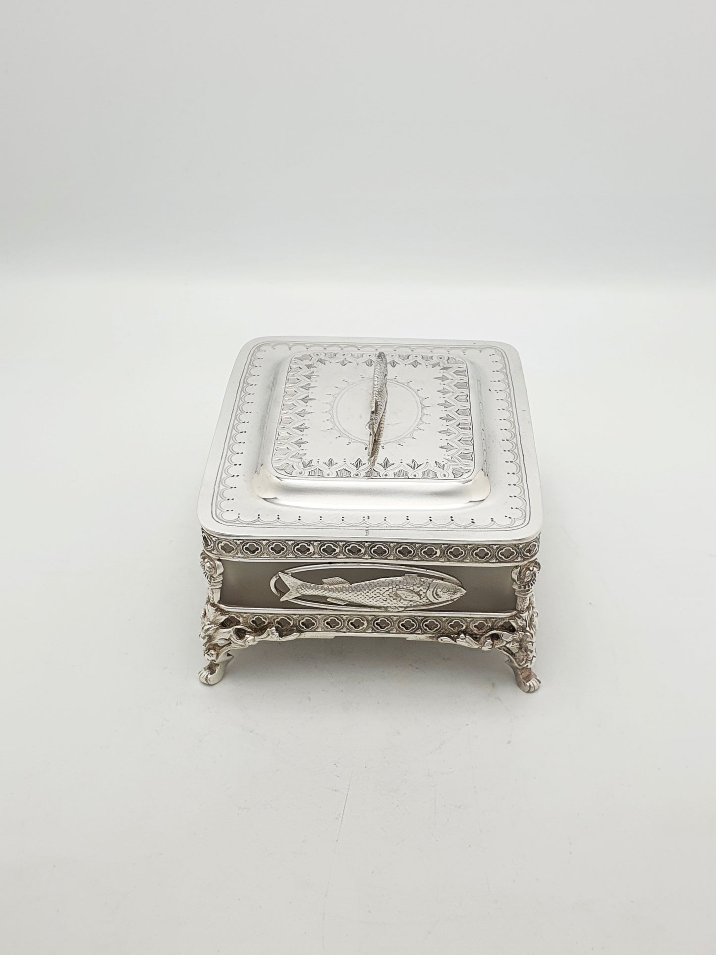 Antique Edwardian Silver Plate Sardine Dish by Walker and Hall – circa 1905