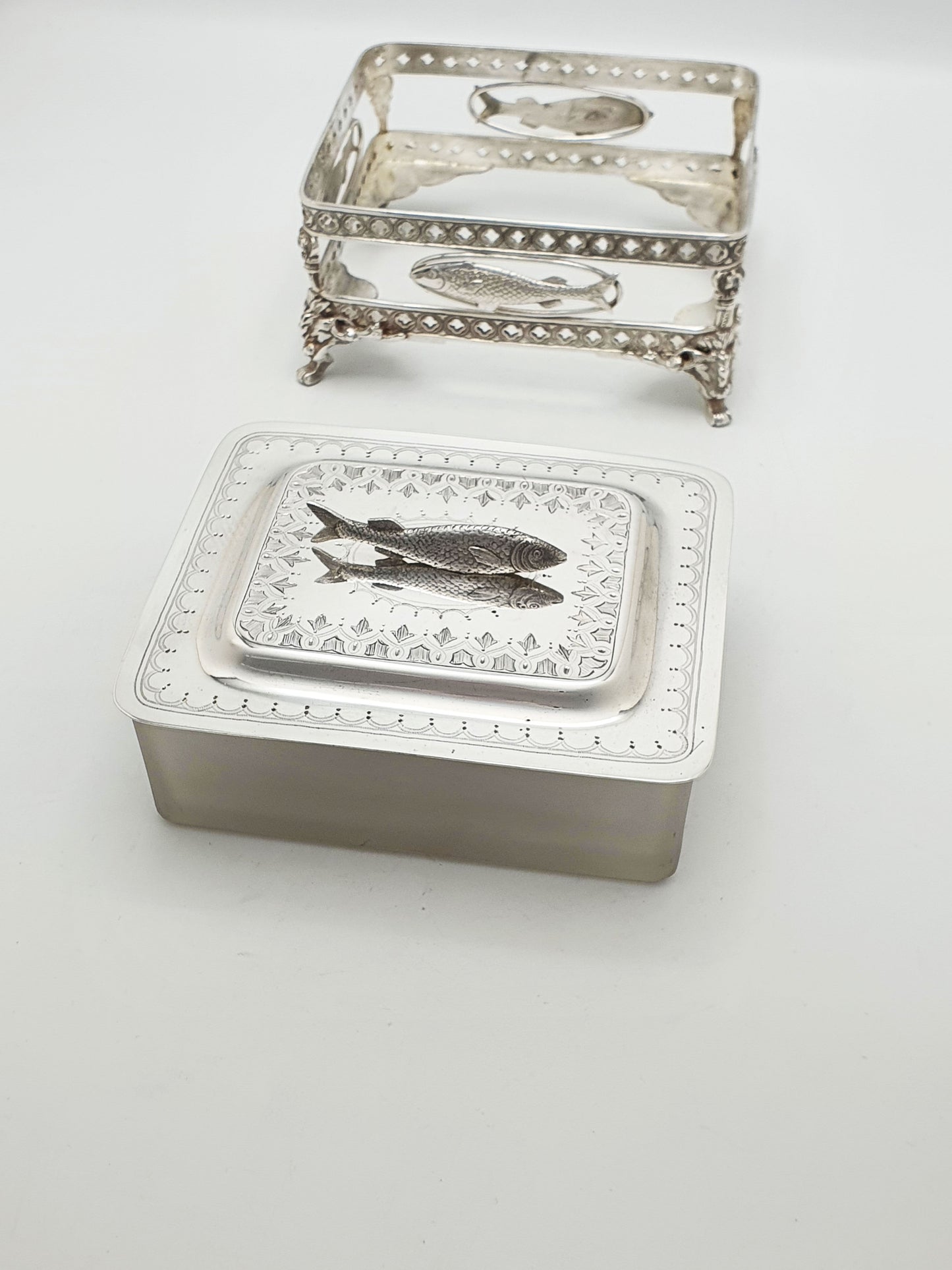 Antique Edwardian Silver Plate Sardine Dish by Walker and Hall – circa 1905