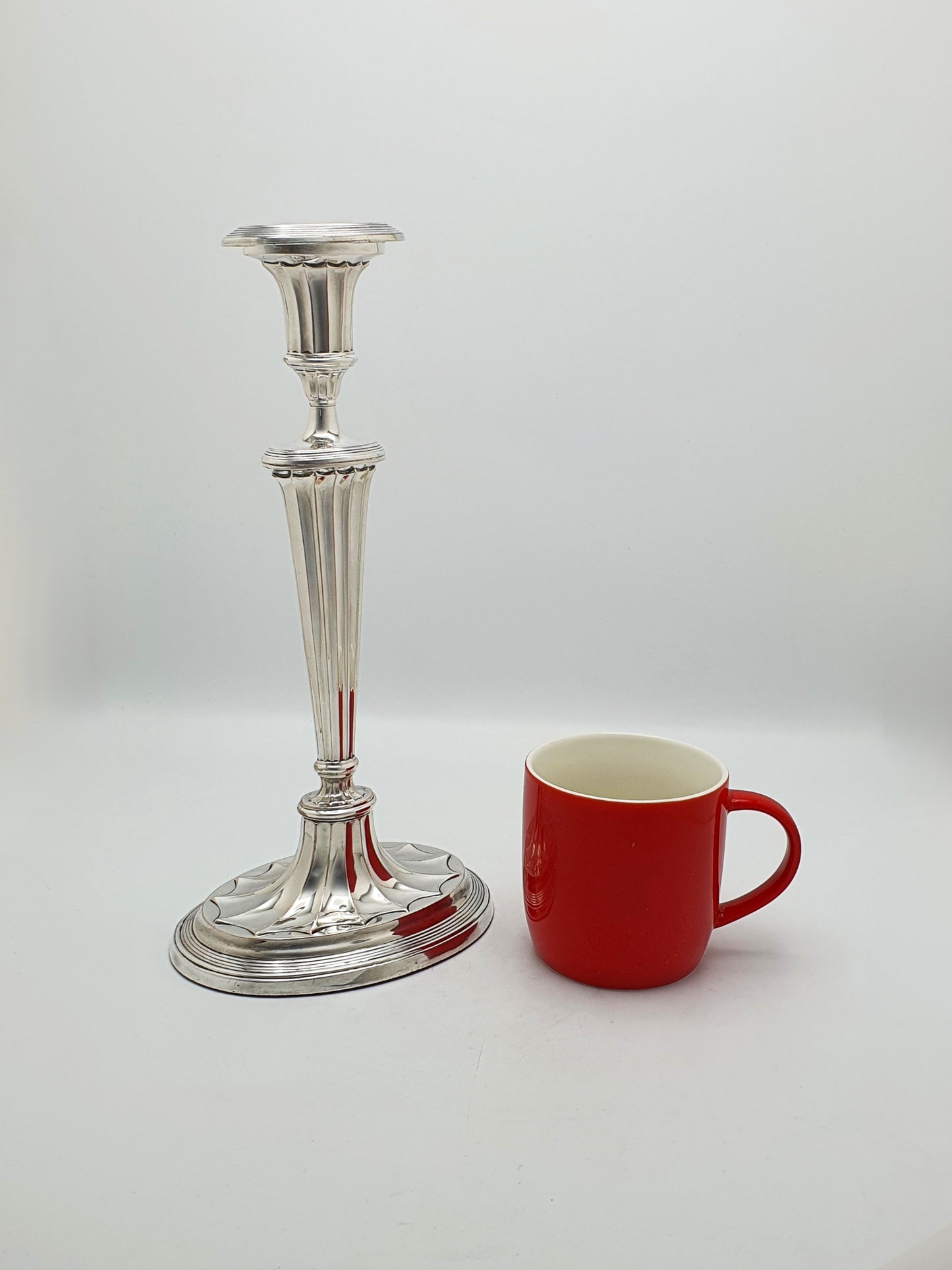 Nice Pair of Antique Edwardian Fluted Column Candlesticks – circa 1905