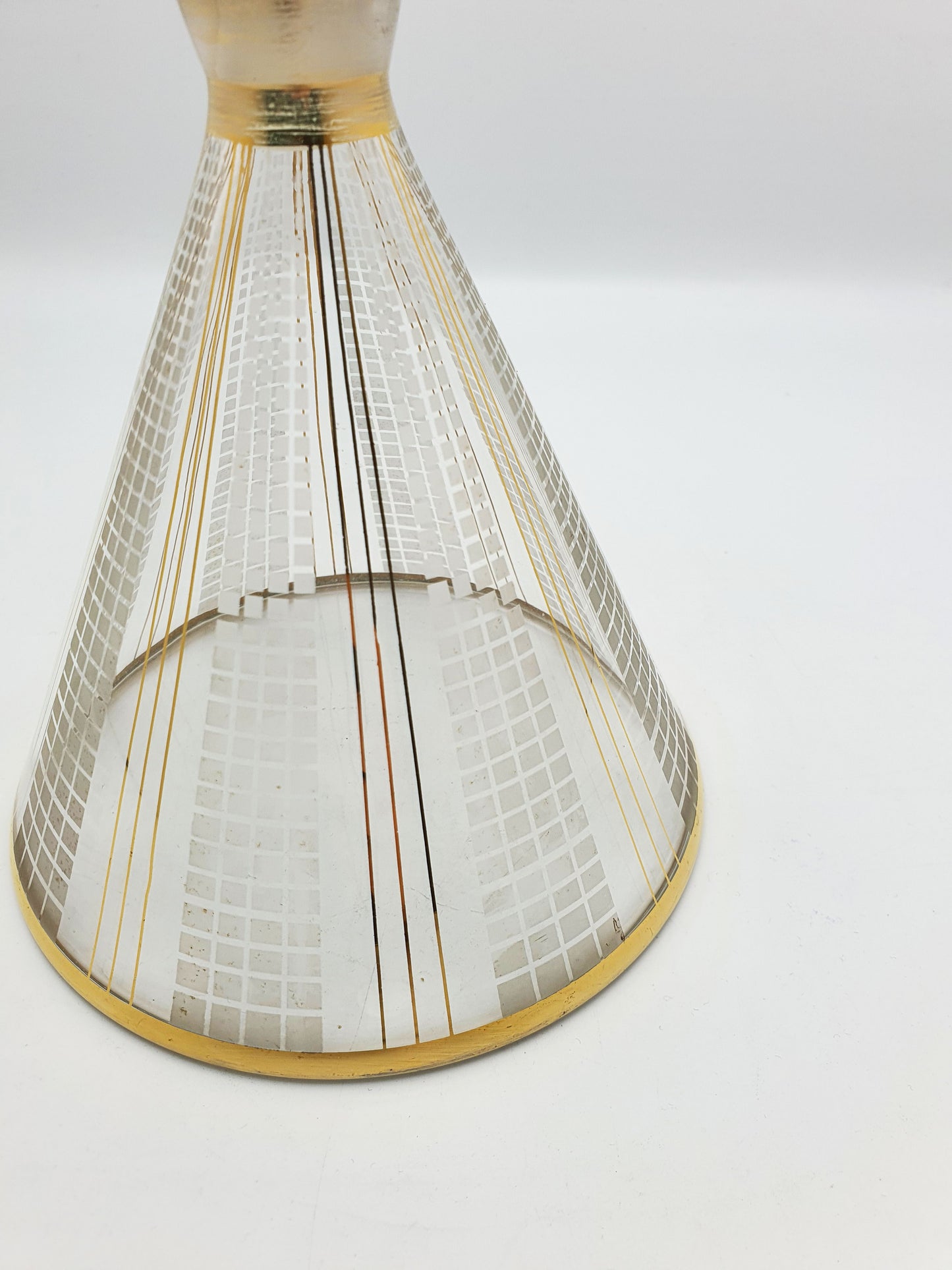 Mid-Century Modern Art Glass Decanter with Gold Detailing – circa 1960