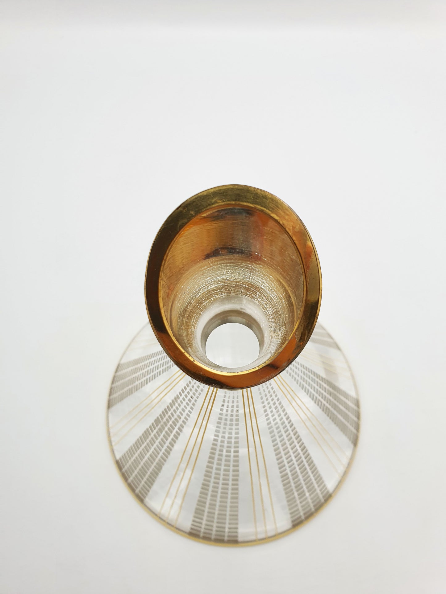 Mid-Century Modern Art Glass Decanter with Gold Detailing – circa 1960