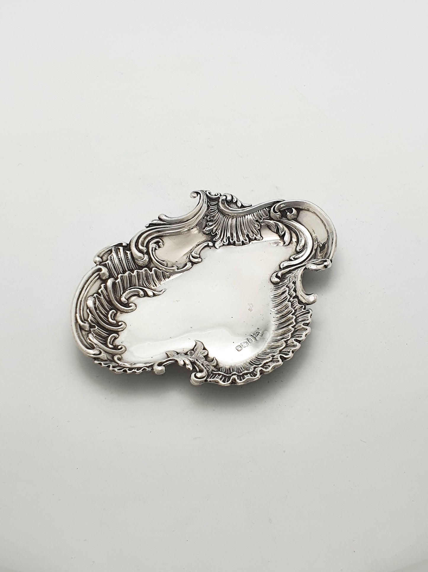 Lovely Antique Victorian English Sterling Silver Rococo Dish by Walker & Hall - 1899