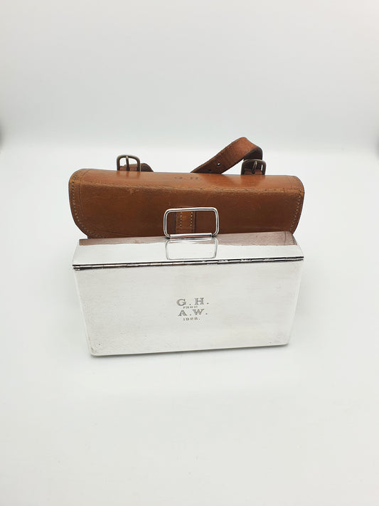 Handsome Antique Leather Cased Sandwich Box - circa 1920