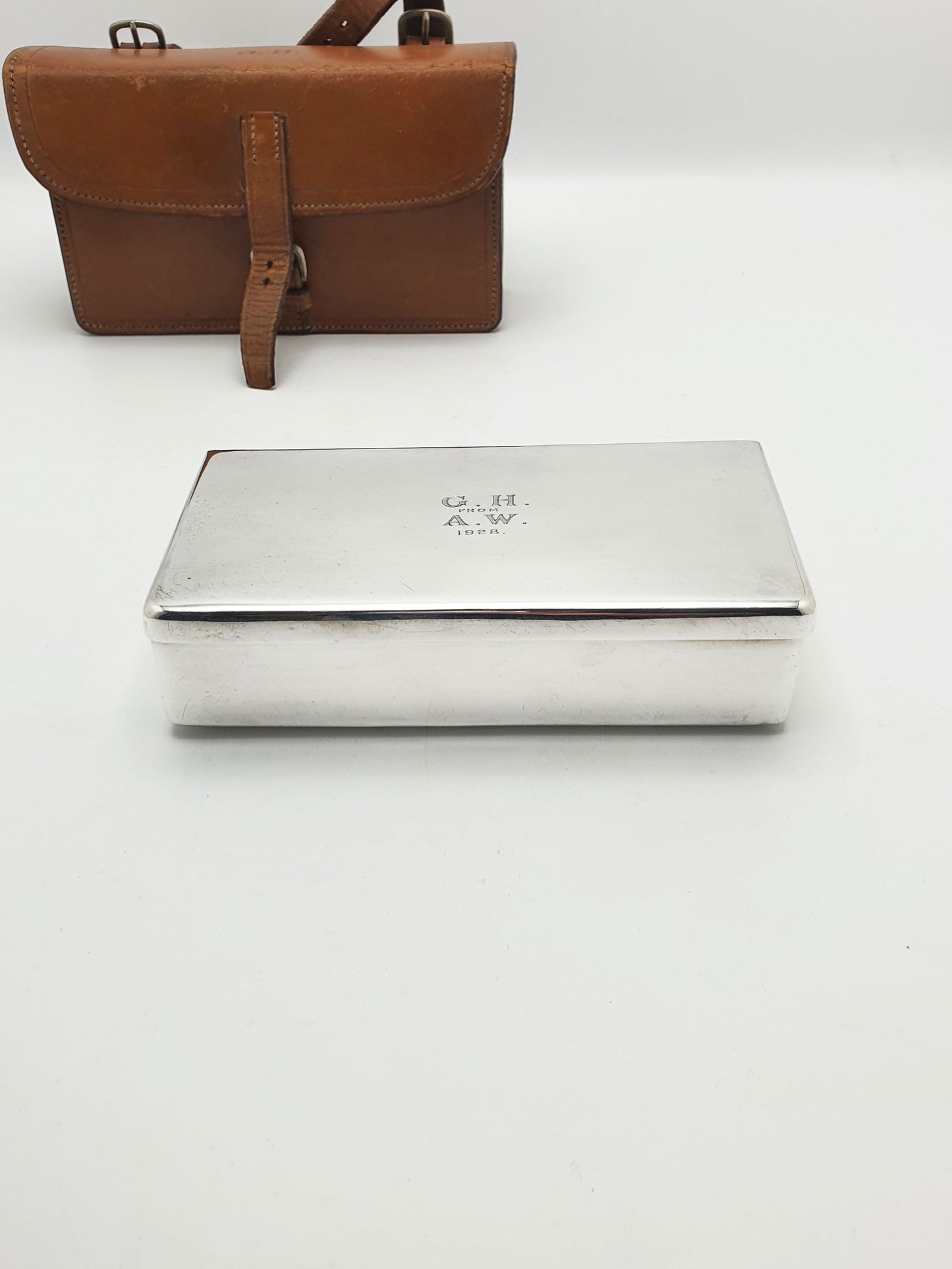 Handsome Antique Leather Cased Sandwich Box - circa 1920