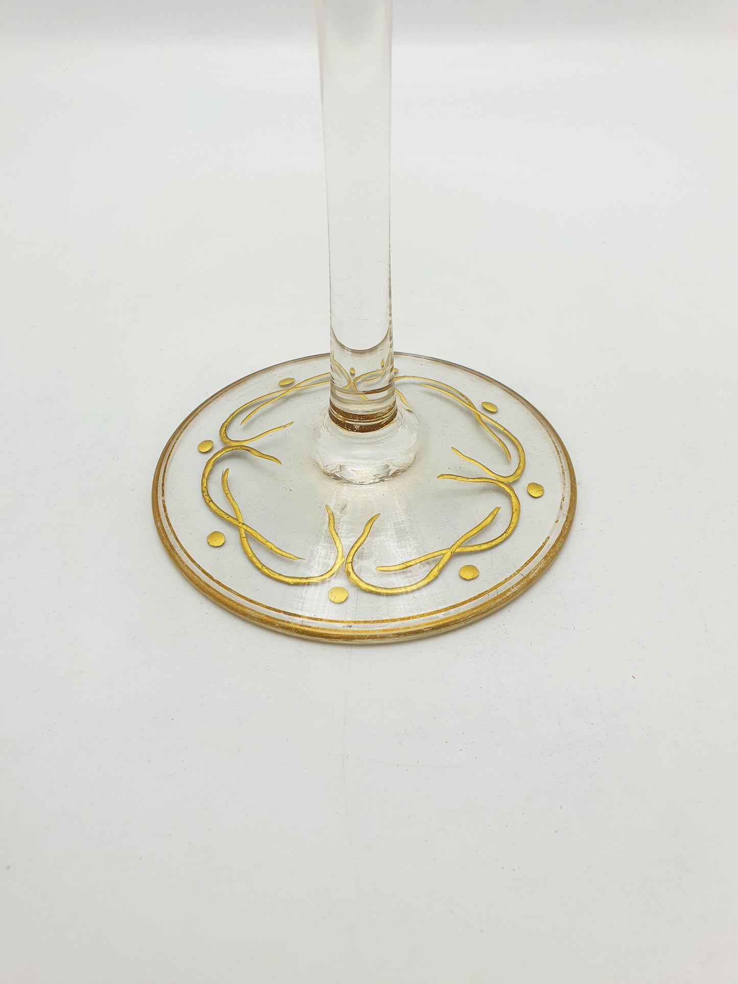 Gorgeous Antique Gilded Glass Tazza with Grapevine Decoration – circa 1900