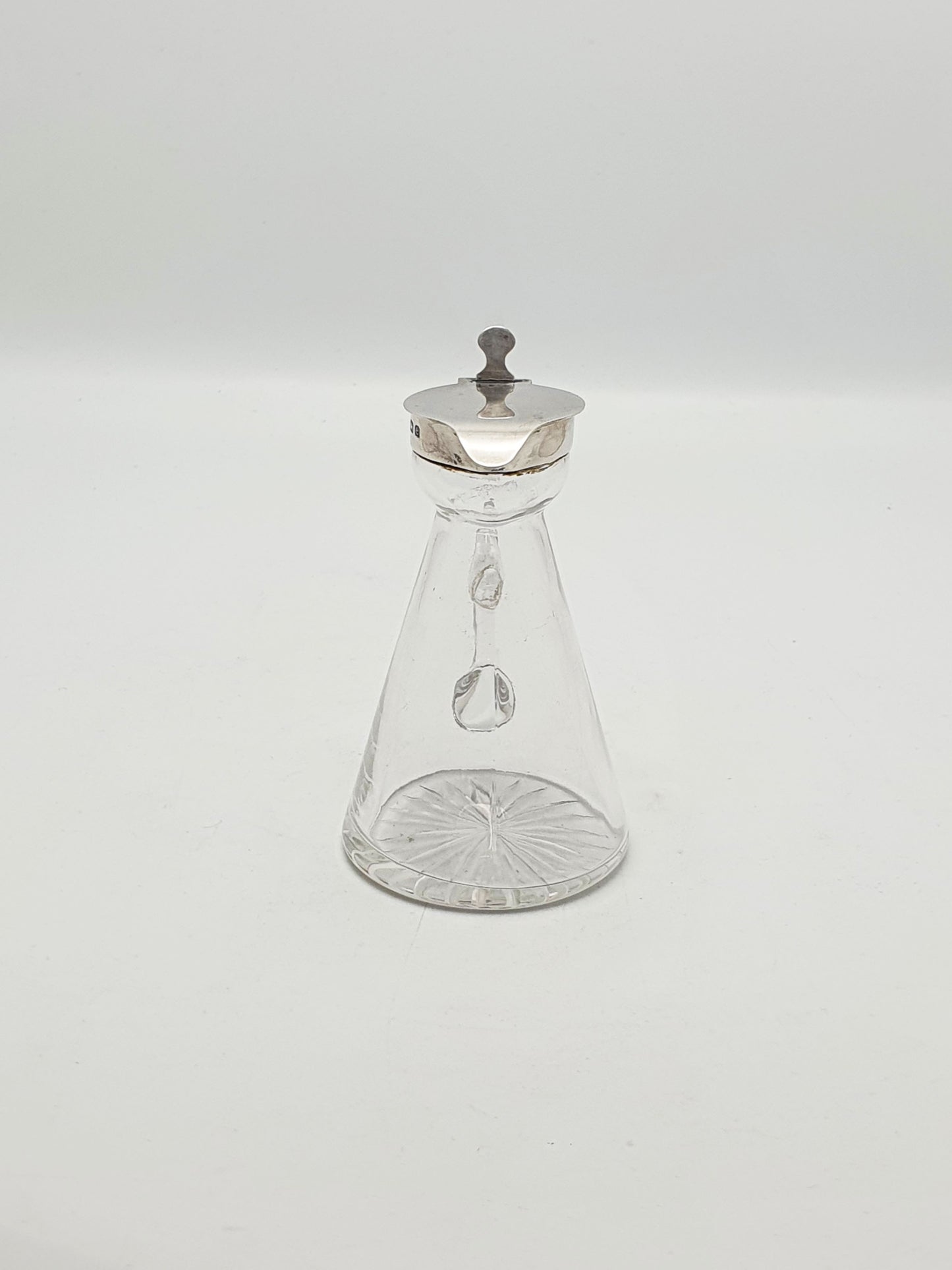Lovely Edwardian Cut Glass & Sterling Silver Whisky Noggin – 1904