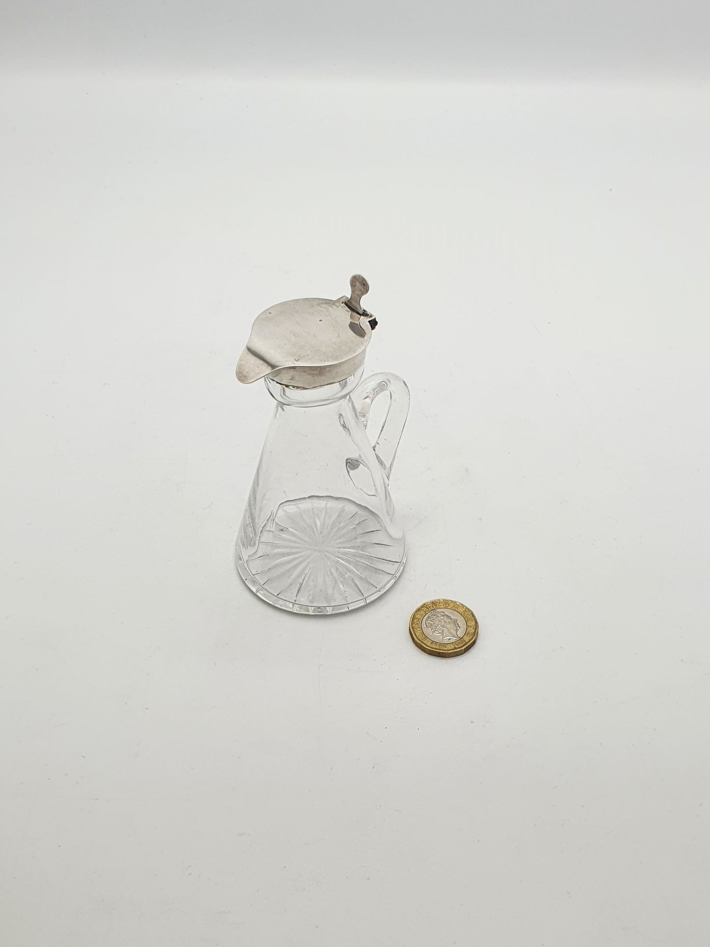 Lovely Edwardian Cut Glass & Sterling Silver Whisky Noggin – 1904