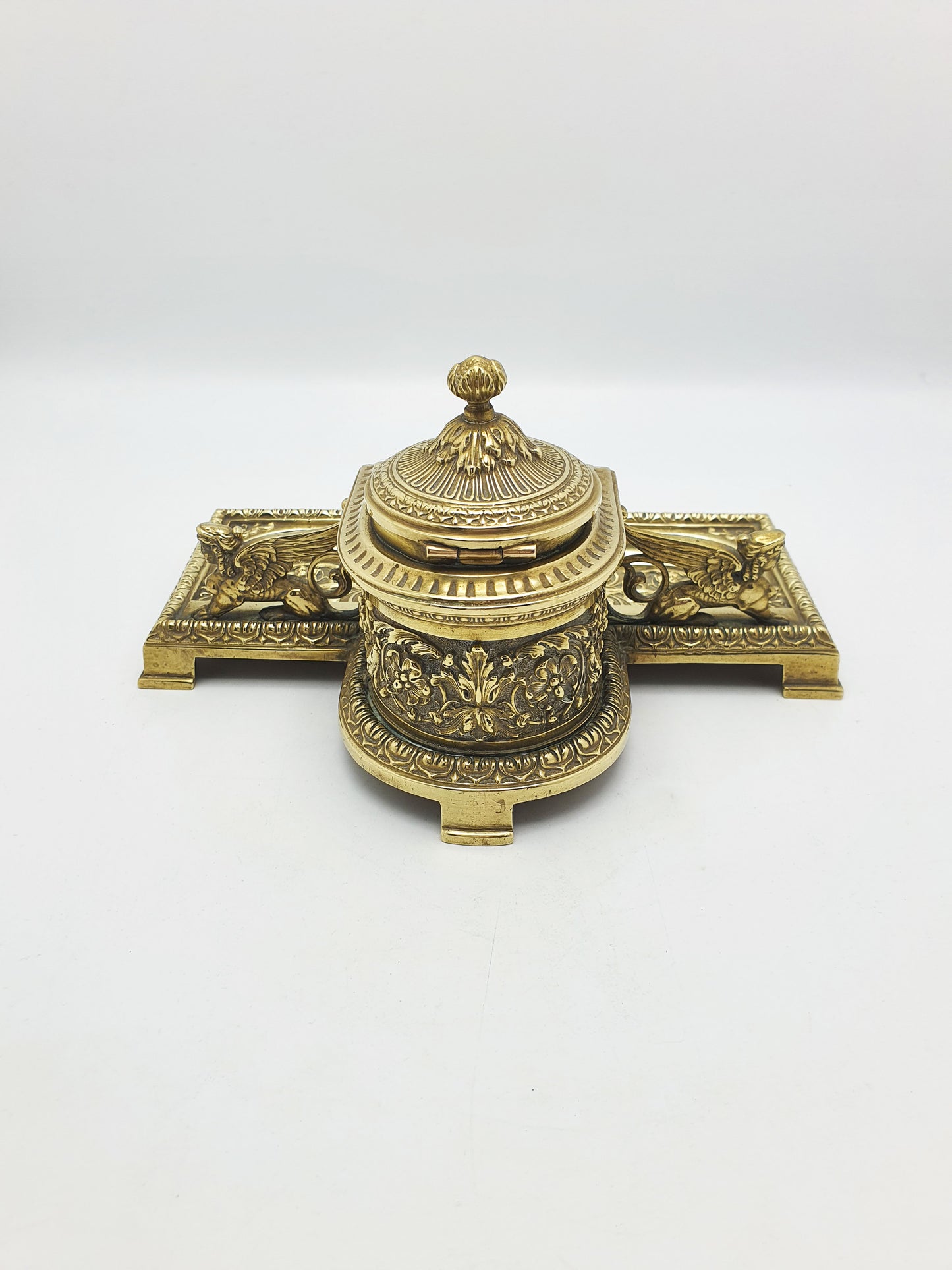Fabulous Grand Tour Neoclassical Brass Inkstand – circa 1880