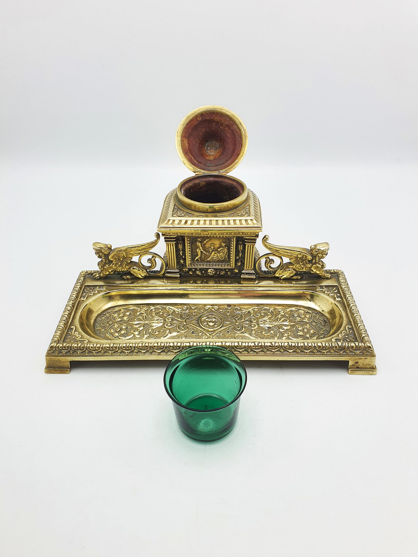 Fabulous Grand Tour Neoclassical Brass Inkstand – circa 1880