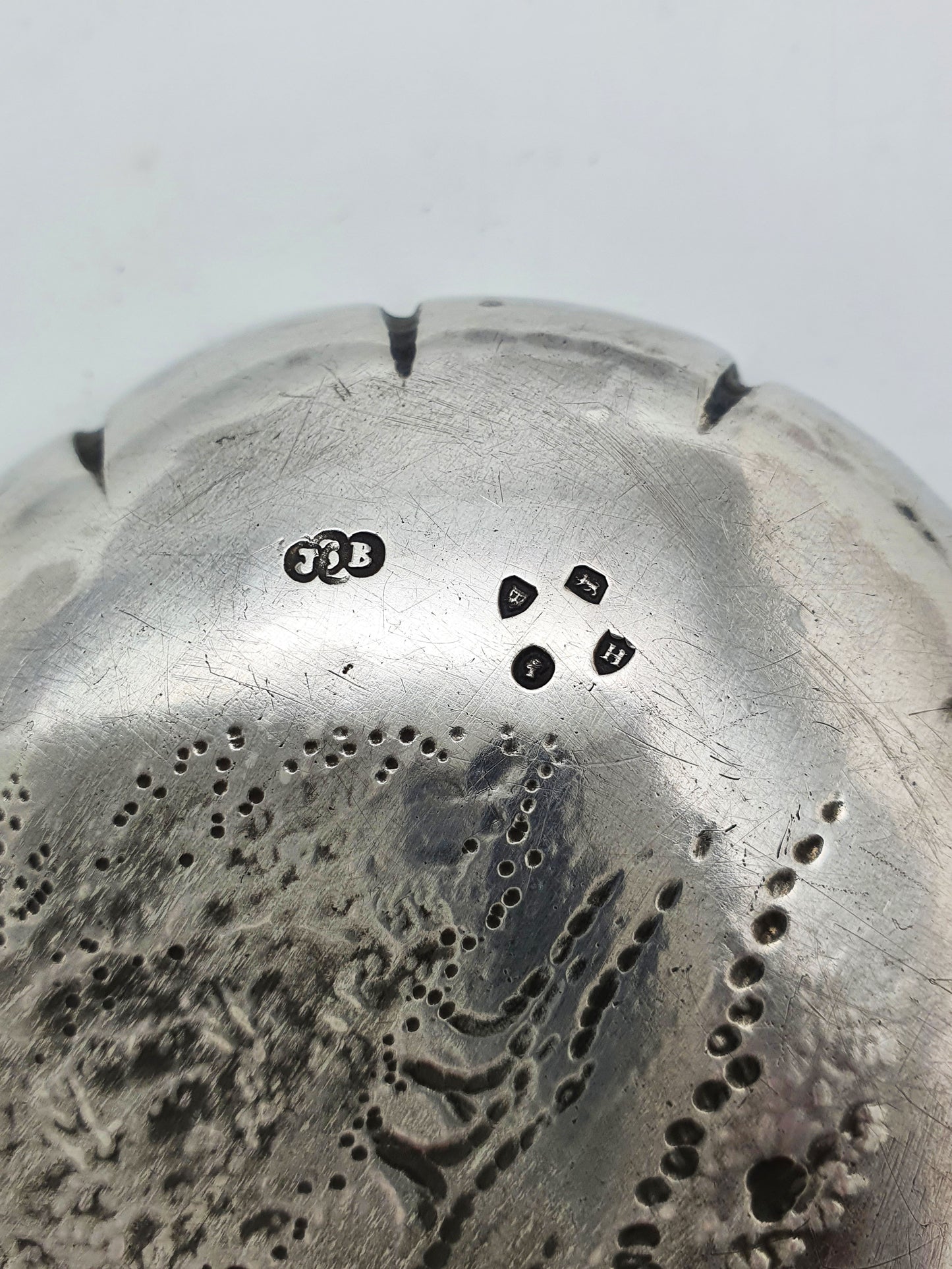 Nice Sterling Silver Embossed Tray – Dancing Couple & Musician - 1883