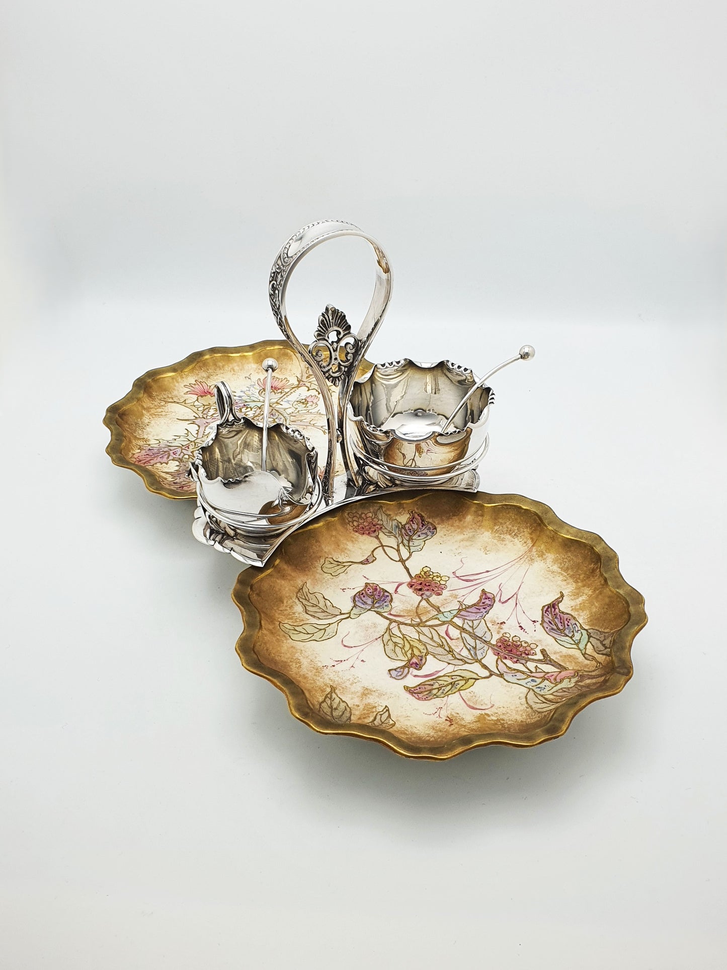 Antique Edwardian Serving Set with Doulton Burslem Porcelain Dishes – circa 1905