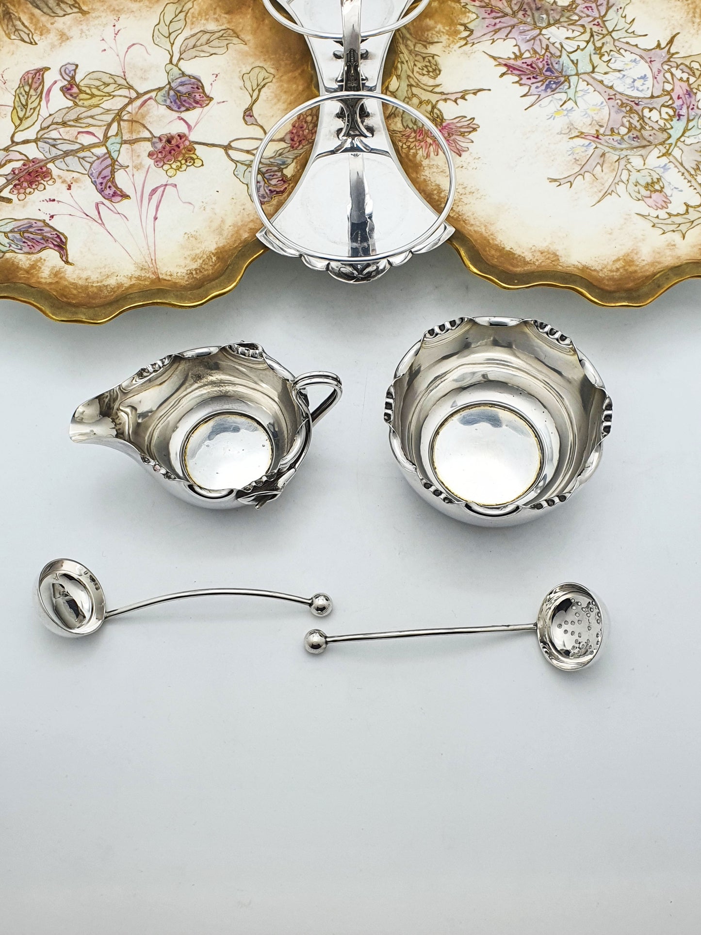 Antique Edwardian Serving Set with Doulton Burslem Porcelain Dishes – circa 1905
