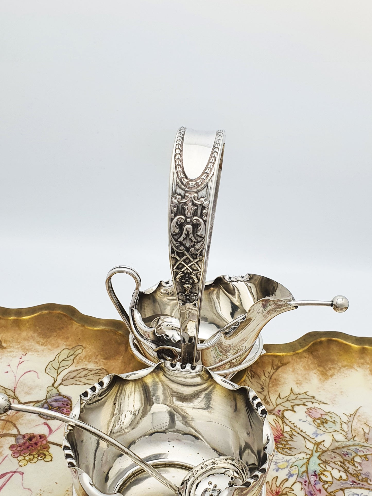 Antique Edwardian Serving Set with Doulton Burslem Porcelain Dishes – circa 1905