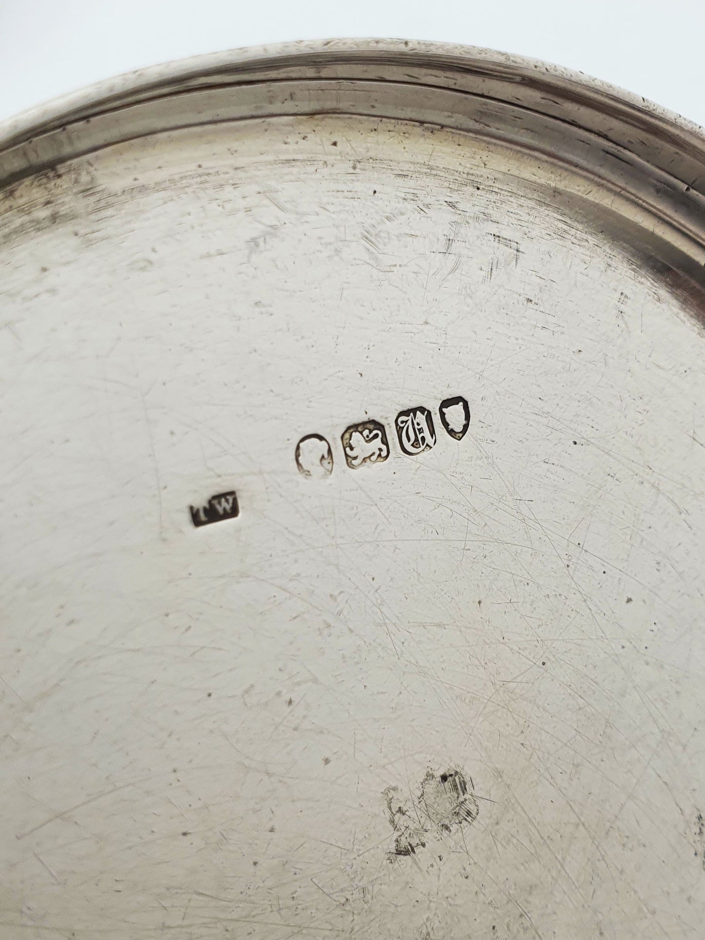 Early Victorian Cut Glass Jar with Engraved Sterling Silver Lid - 1855