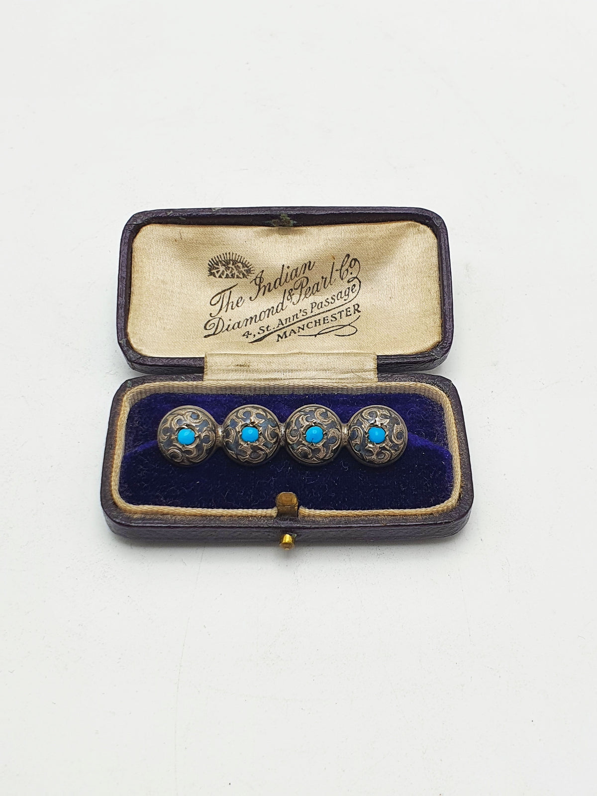 Nice Victorian Silver & Turquoise Brooch – circa 1890