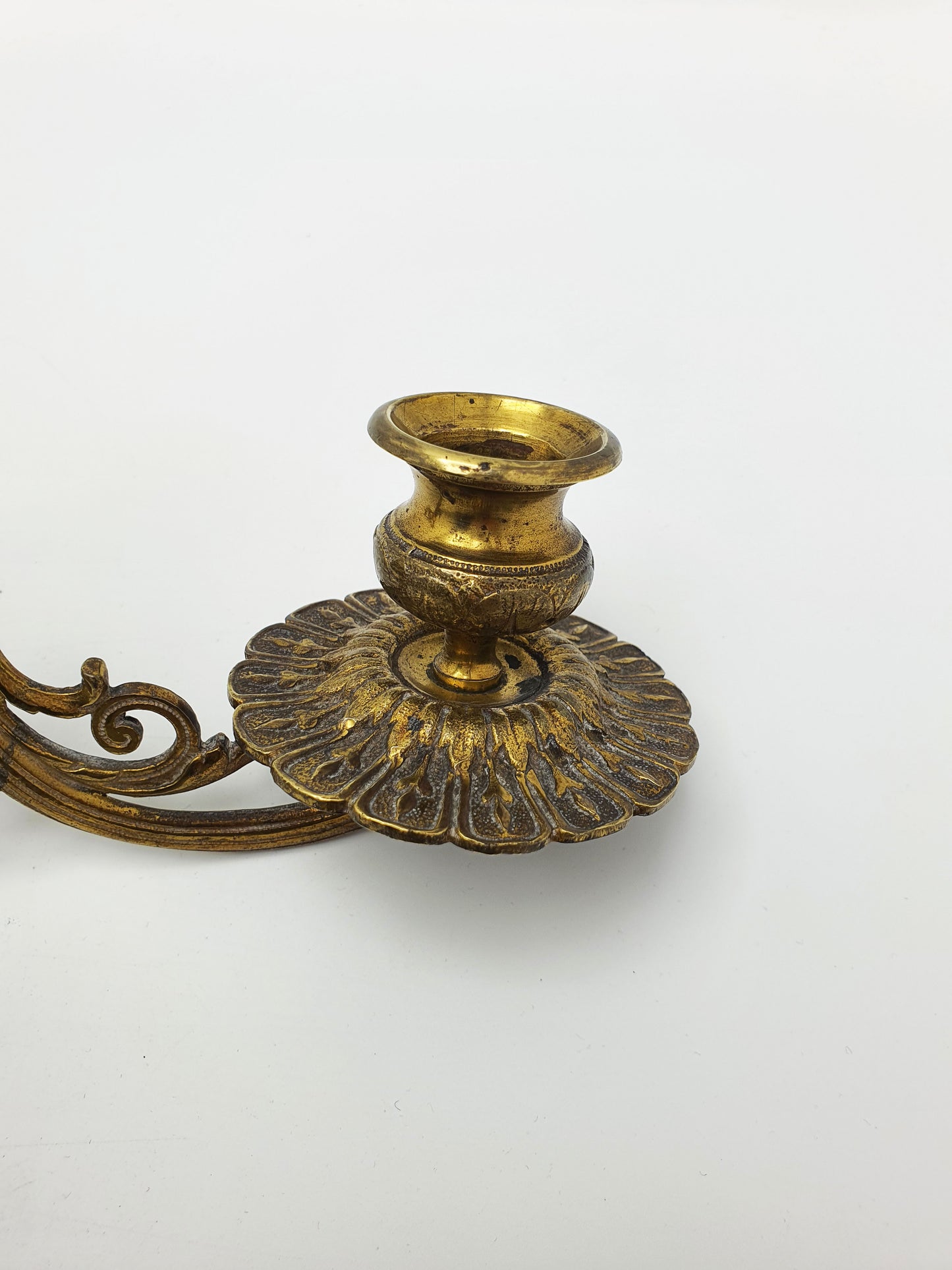 Pretty Pair of Brass Wall Candle Holders - circa 1900