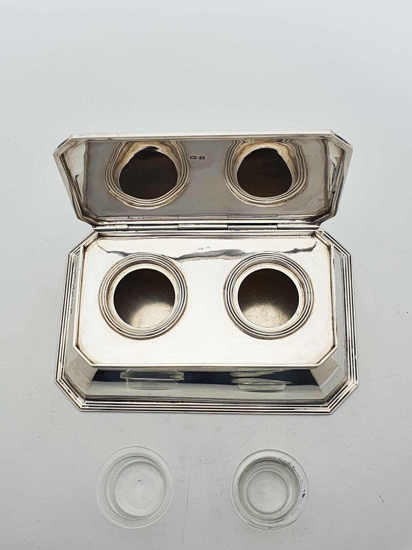 Gorgeous Asprey’s Solid Silver Double Ink stand – 1917