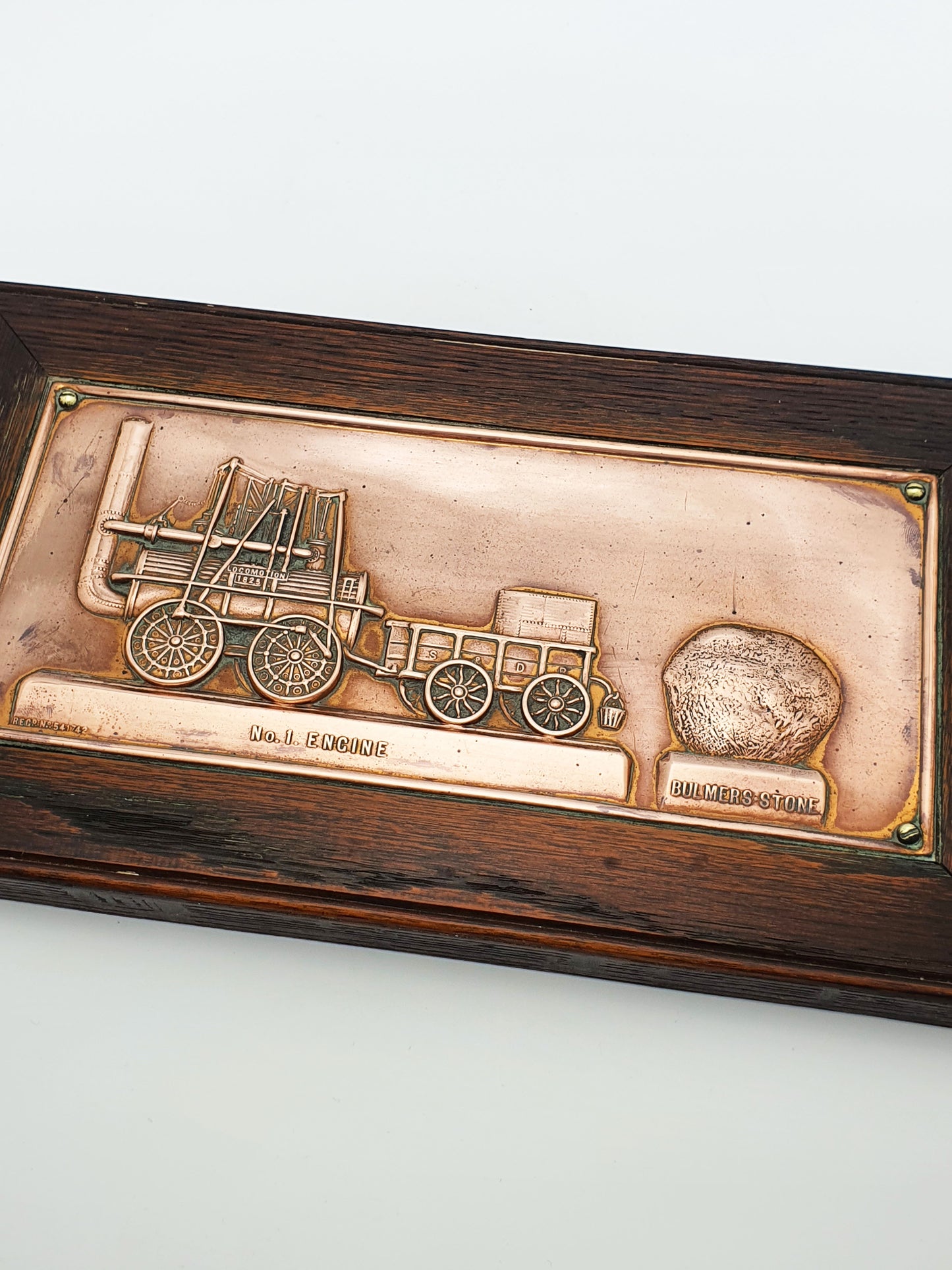 Antique Copper Relief Plaque - “No.1 Engine” & Bulmer’s Stone - 1909