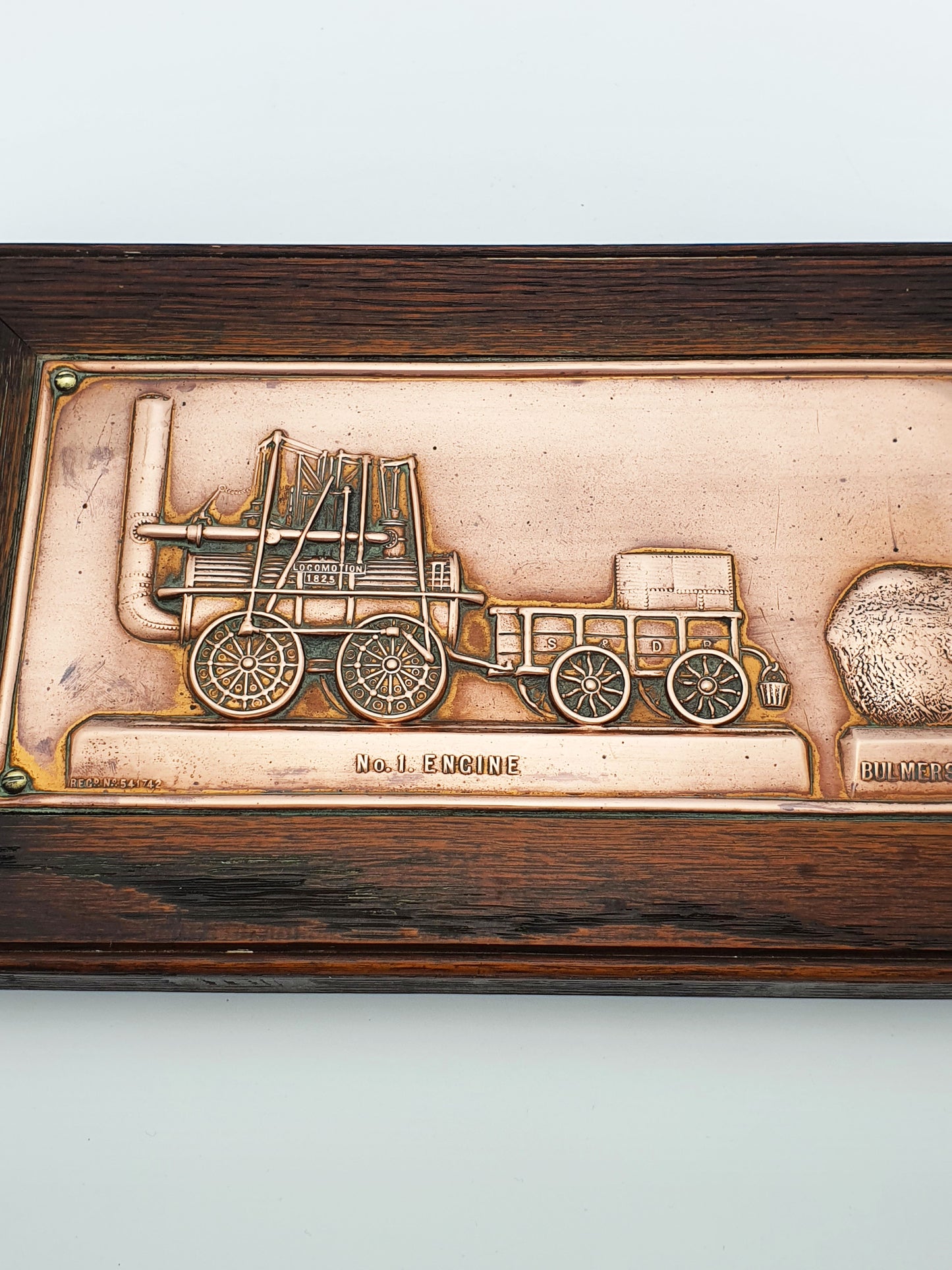 Antique Copper Relief Plaque - “No.1 Engine” & Bulmer’s Stone - 1909