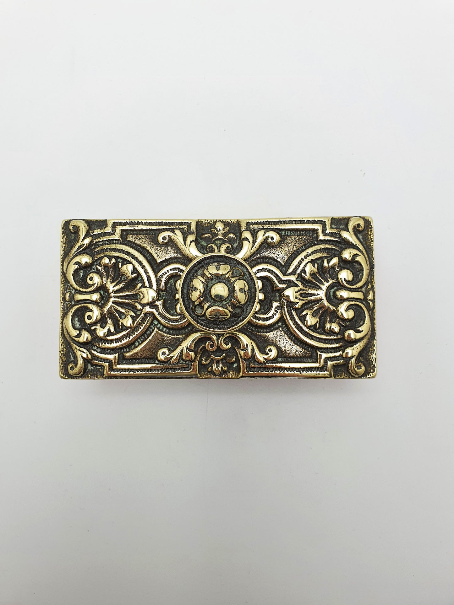 Antique Edwardian Brass & Wood Rocker Ink Blotter – circa 1905