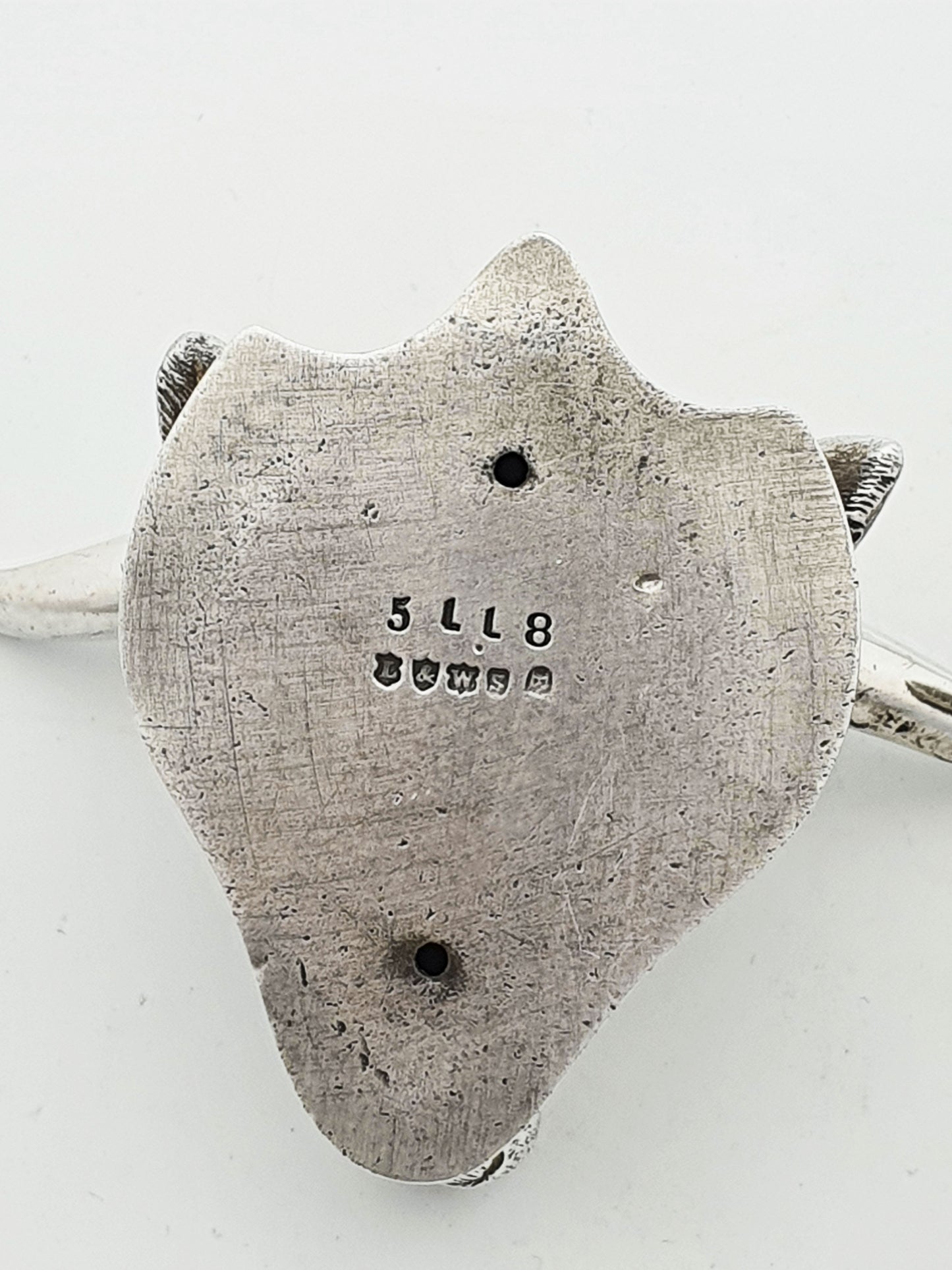 Pair of Antique Silver Plated Longhorn Bull Head Knife Rests – circa 1880