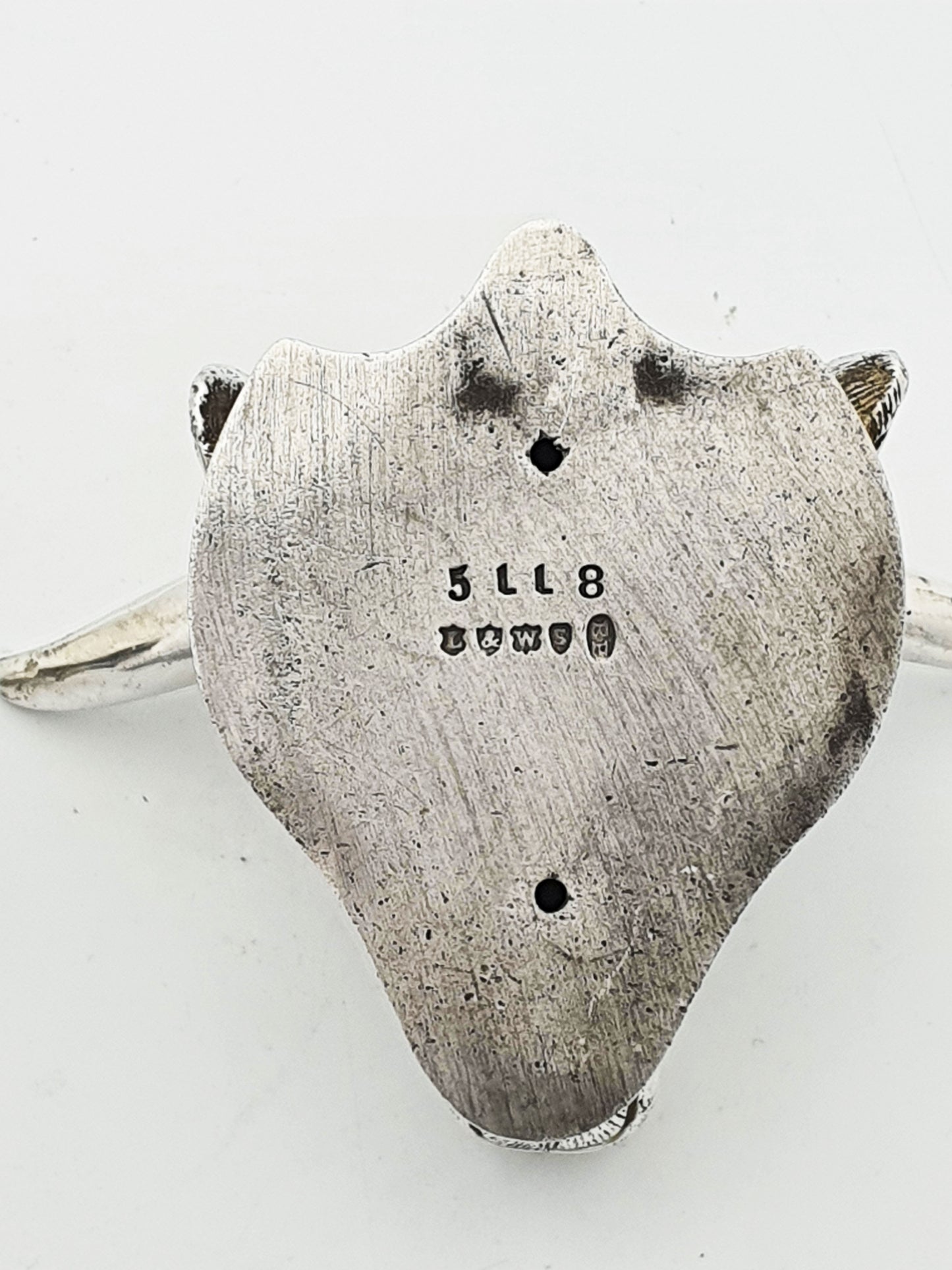 Pair of Antique Silver Plated Longhorn Bull Head Knife Rests – circa 1880