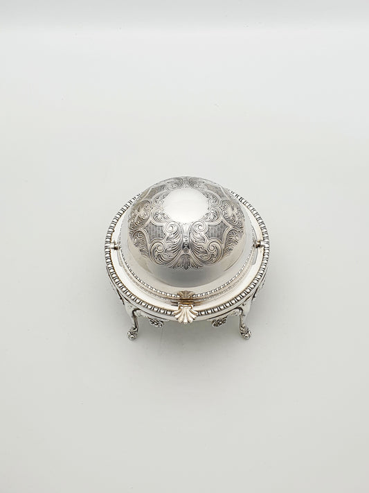 Nice Vintage Domed Caviar/Butter Dish with Glass Insert – circa 1960