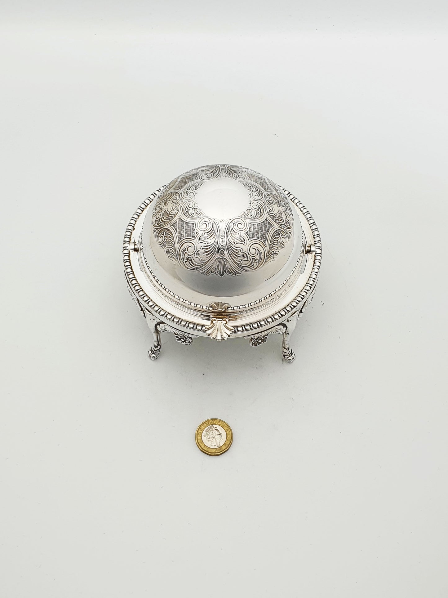 Nice Vintage Domed Caviar/Butter Dish with Glass Insert – circa 1960