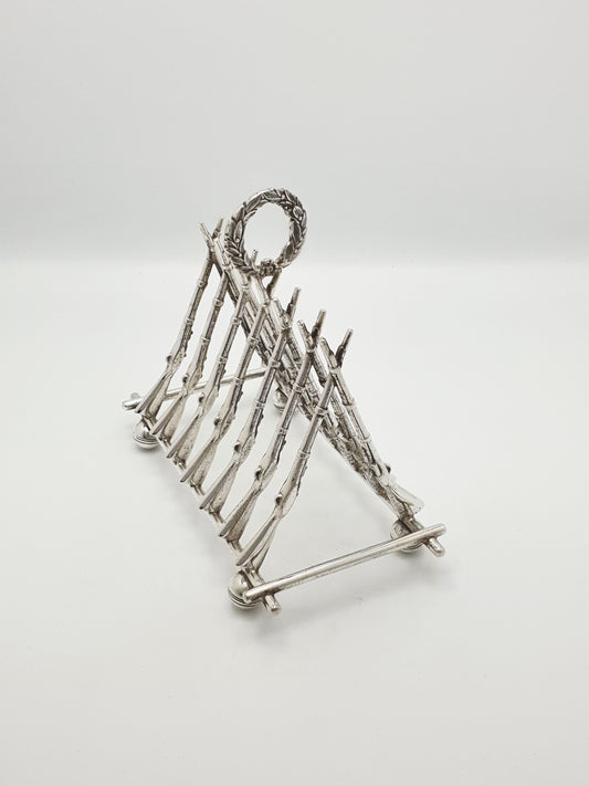 Antique Victorian Rifle-Form Toast Rack with Laurel Wreath Handle – circa 1880