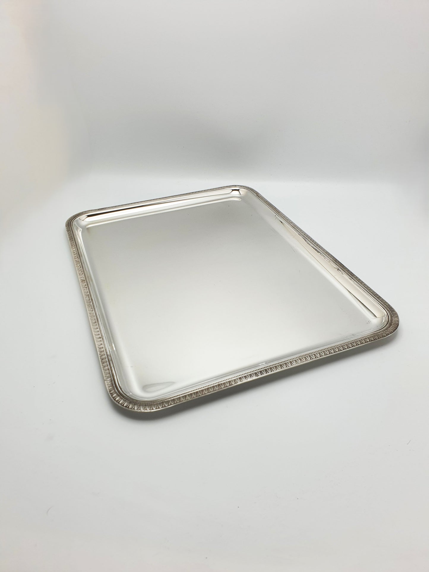 Christofle Malmaison Pattern Silver-Plated Rectangular Serving Tray – circa 1960